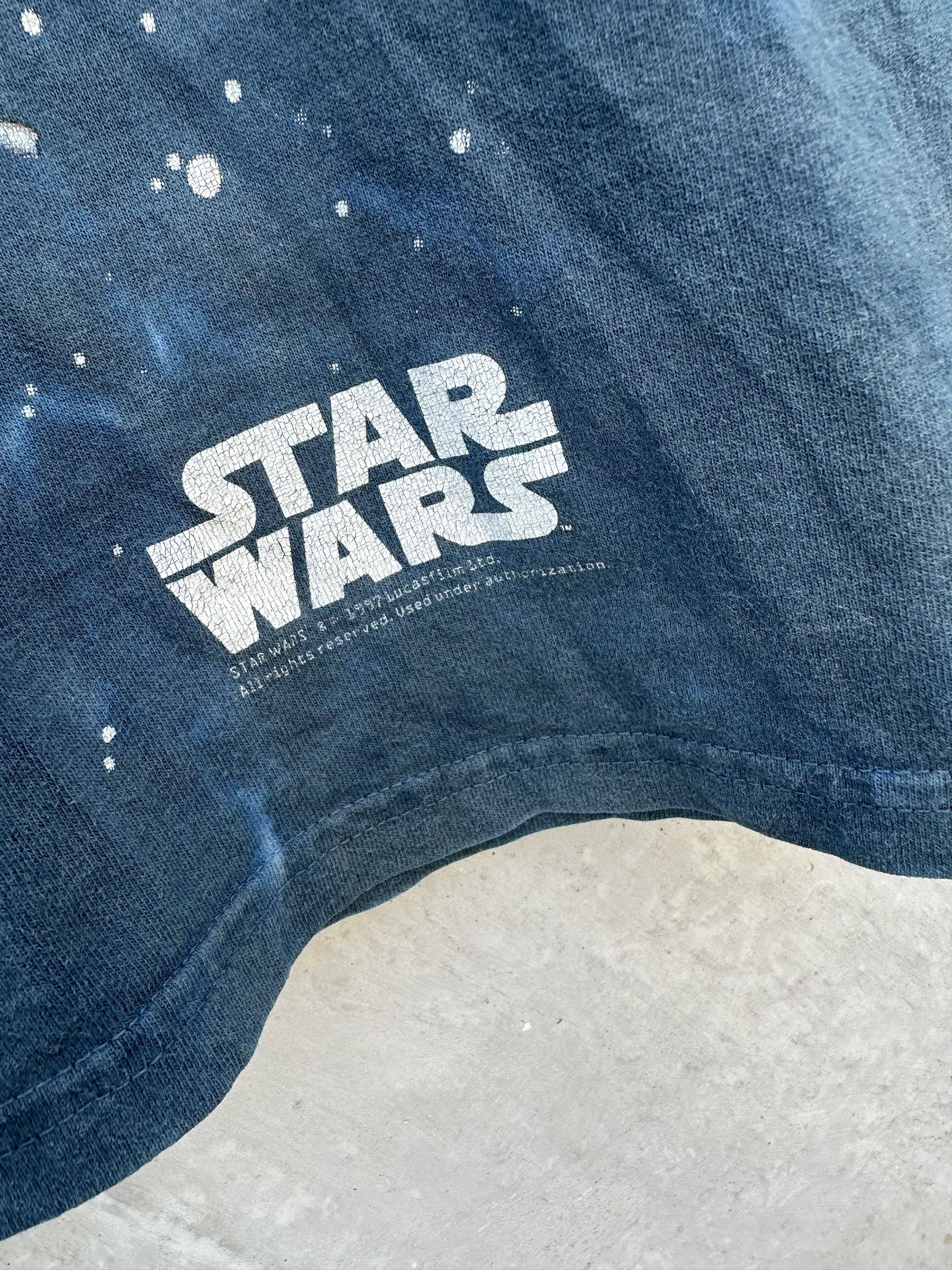 Star Wars 🔥 Vintage 1997 Liquid Blue Star Wars All Over Print Tee Size US L / EU 52-54 / 3 - 4 Thumbnail