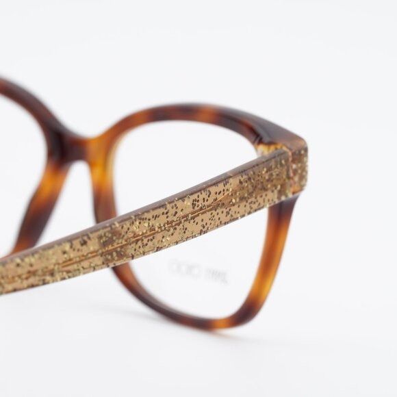 Jimmy Choo Jimmy Choo JC150 0Q9W 00 Eyeglasses Havana 52mm Square Frame Size ONE SIZE - 5 Thumbnail