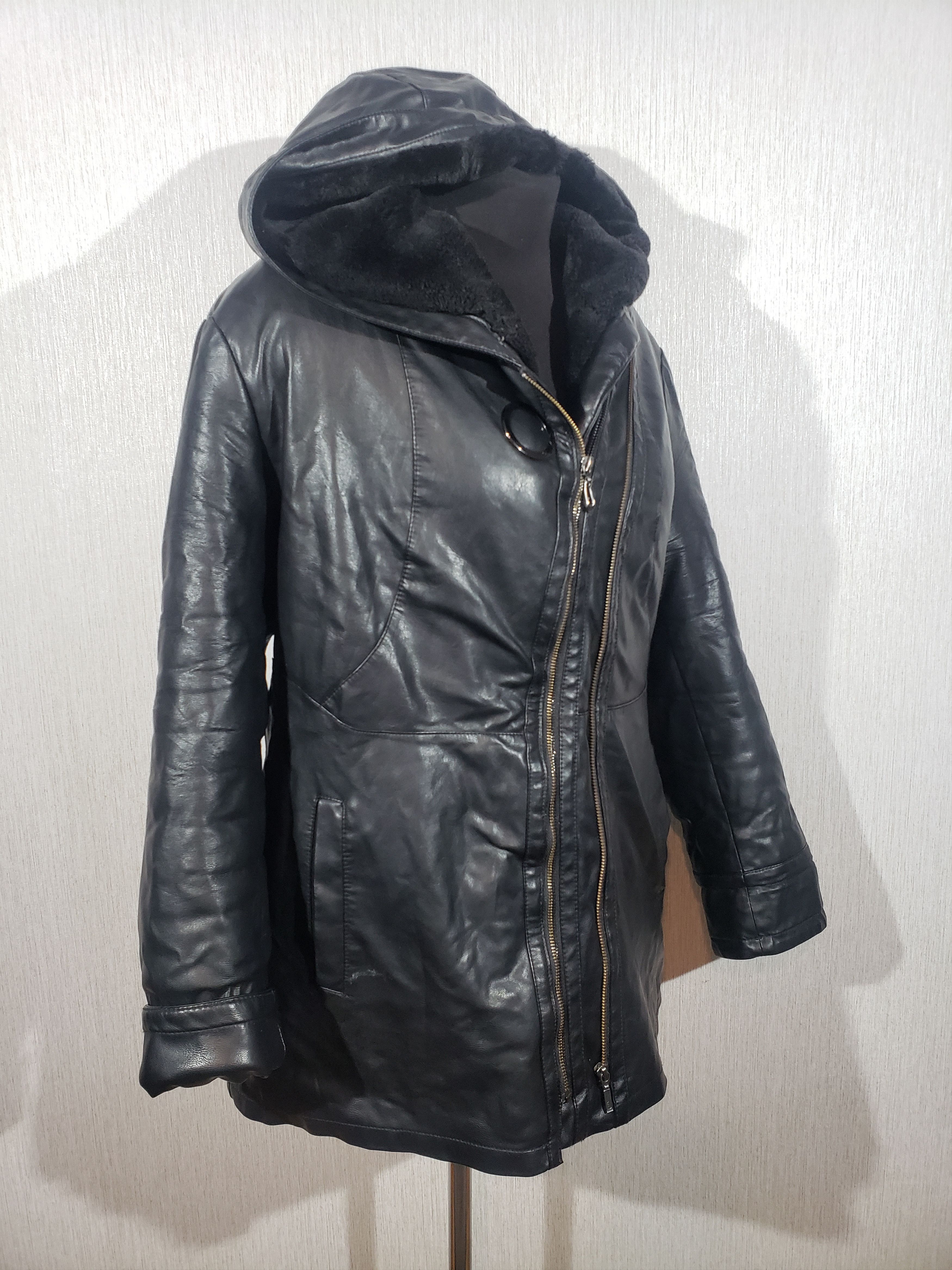 Other Warm stylish women's sheepskin coat with faux fur. Size XL / US 12-14 / IT 48-50 - 3 Thumbnail