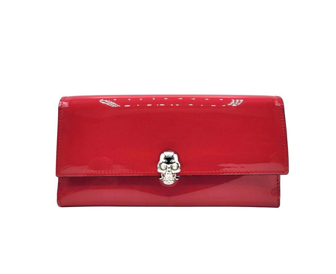 Alexander McQueen Women's Hot Pink Patent Leather Continental Wallet Size ONE SIZE - 1 Thumbnail