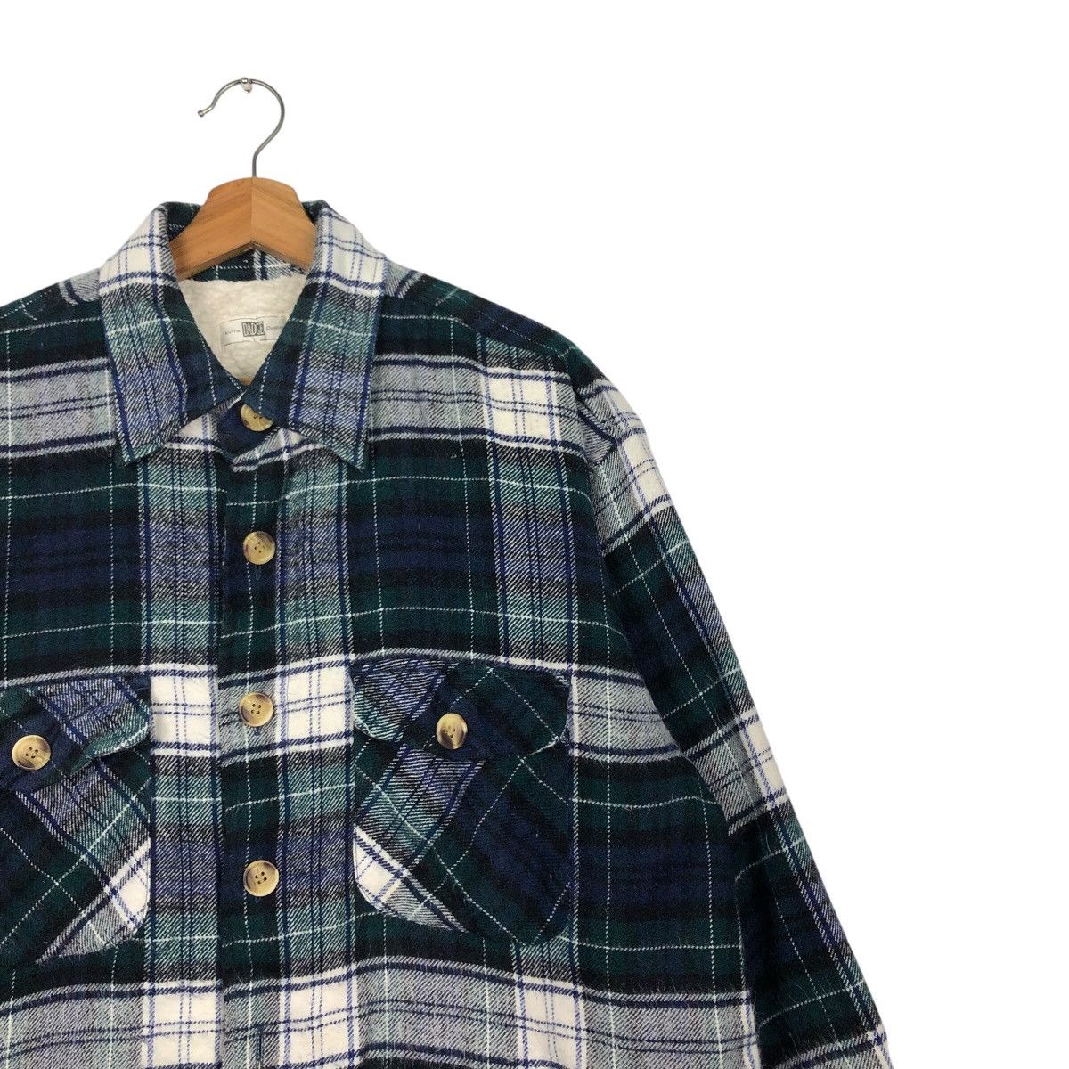 Japanese Brand 📌Vintage Button Jacket Dadge Tartan Design Sherpa Lining Size US L / EU 52-54 / 3 - 7 Thumbnail