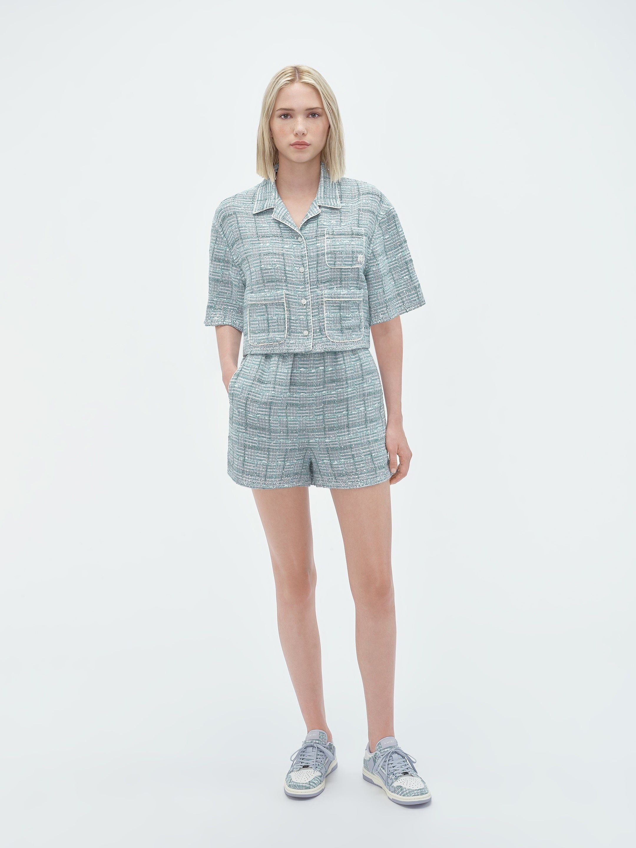 Amiri o1s1wg110525 Crystal Boucle Shirt in Blue/White Size XL / US 12-14 / IT 48-50 - 2 Thumbnail