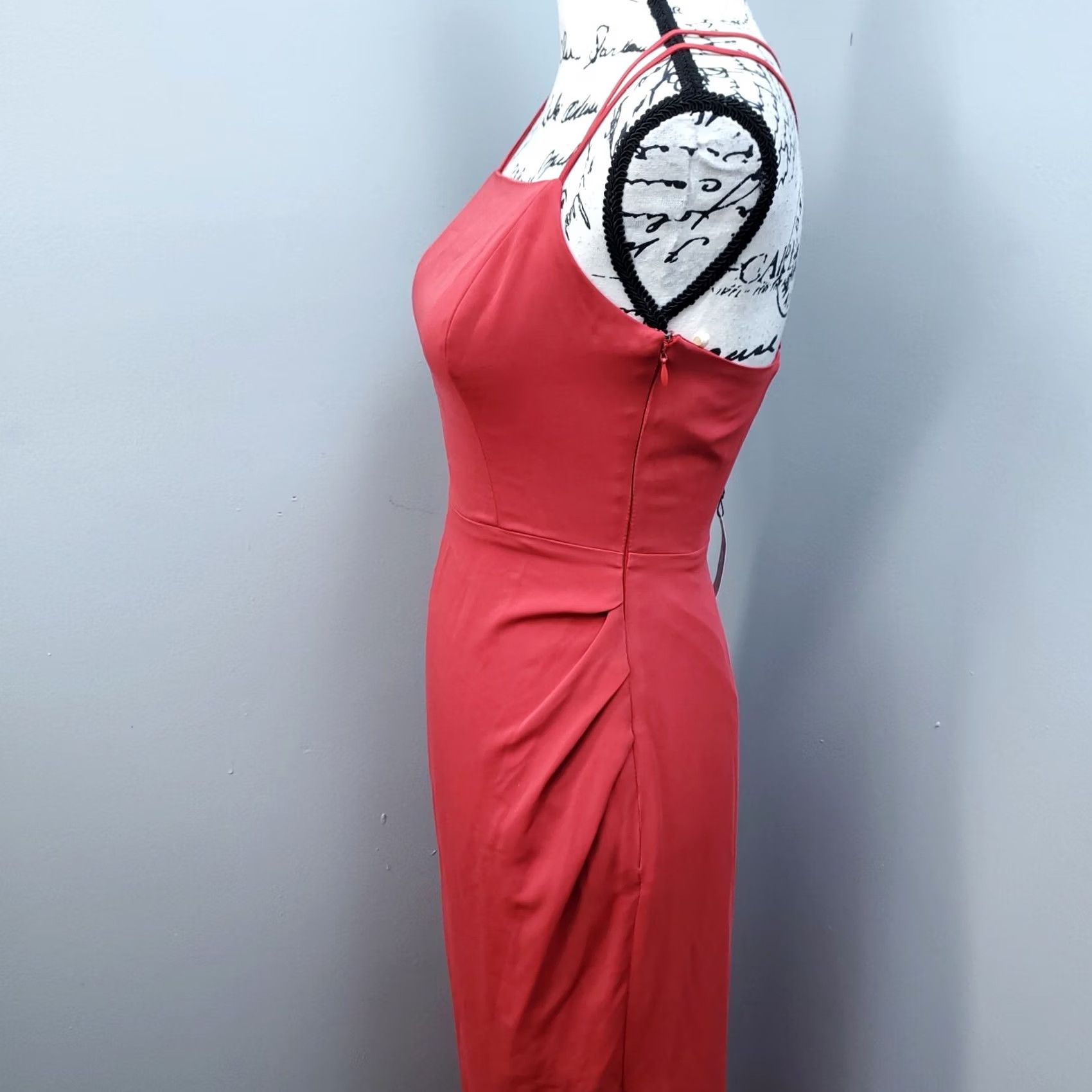 BCBGeneration BCBGeneration Maxi Dress Women Size 2 Red Strappy Sleeve Criss Cross Back Side Zip Dress Size XS / US 0-2 / IT 36-38 - 5 Thumbnail