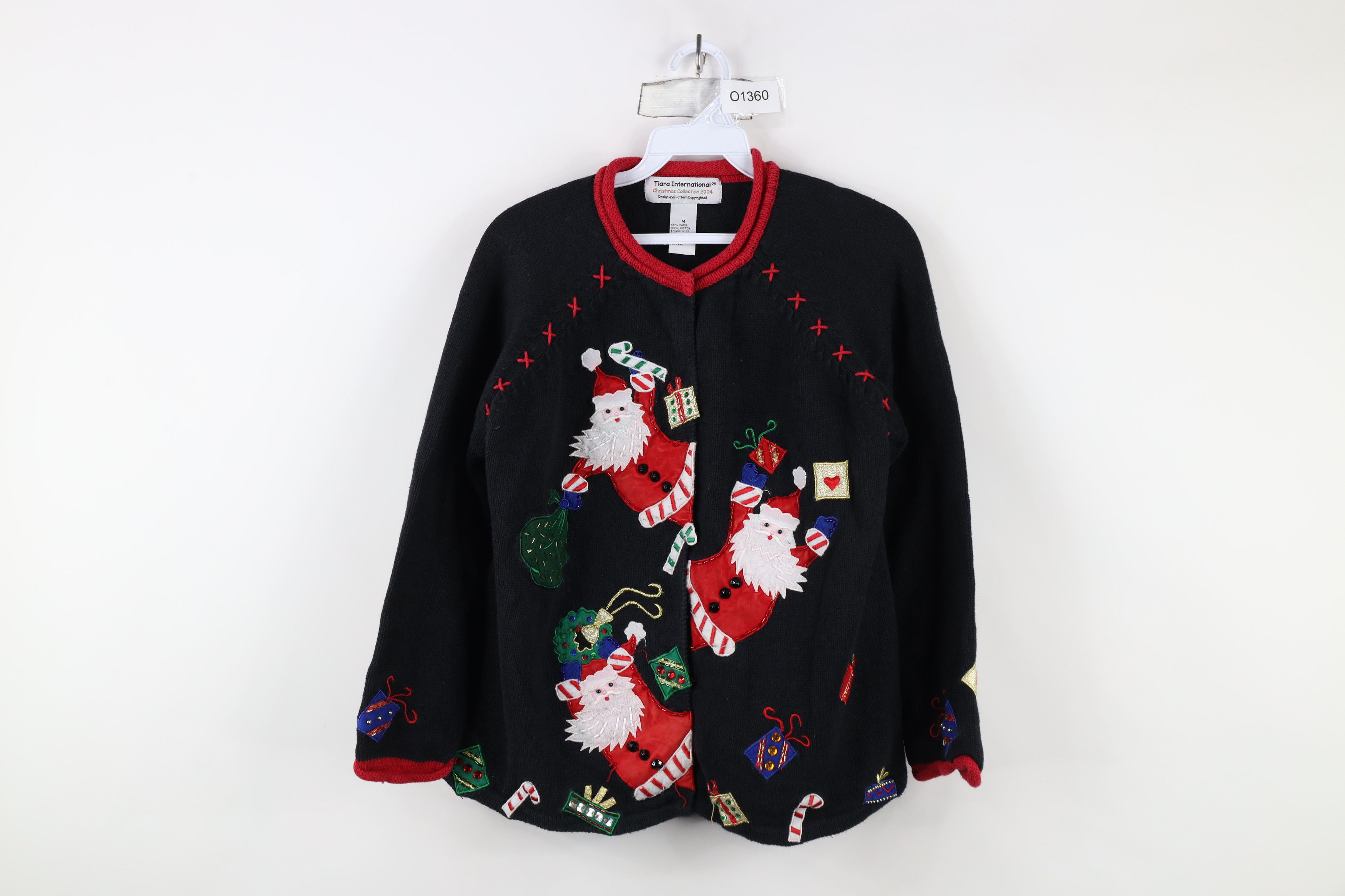 Vintage Vintage Y2K 2004 Christmas Santa Claus Cardigan Sweater Size M / US 6-8 / IT 42-44 - 1 Thumbnail