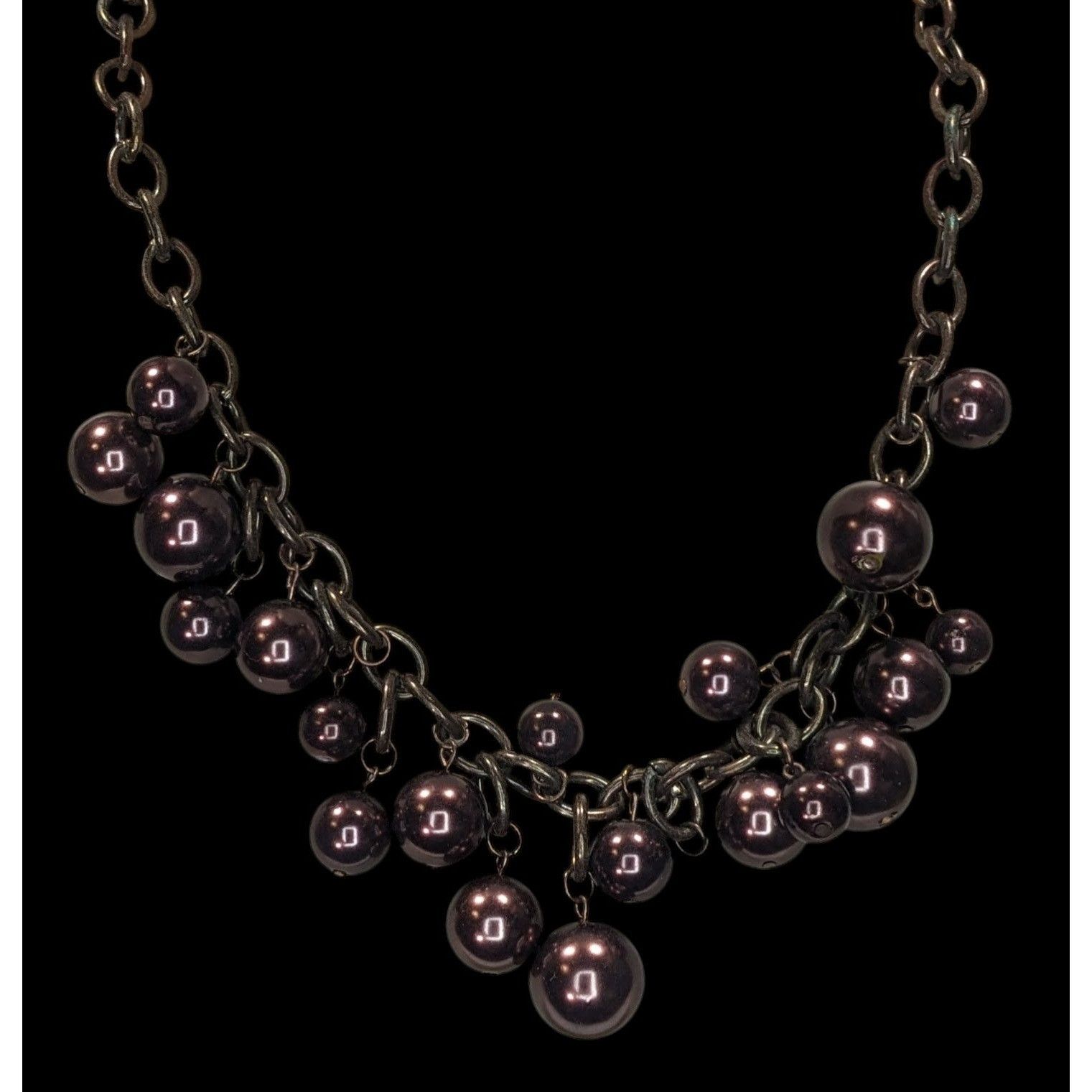 Other Chunky Statement Necklace With Brown Beads & Antiqued Bronze Size ONE SIZE - 3 Thumbnail