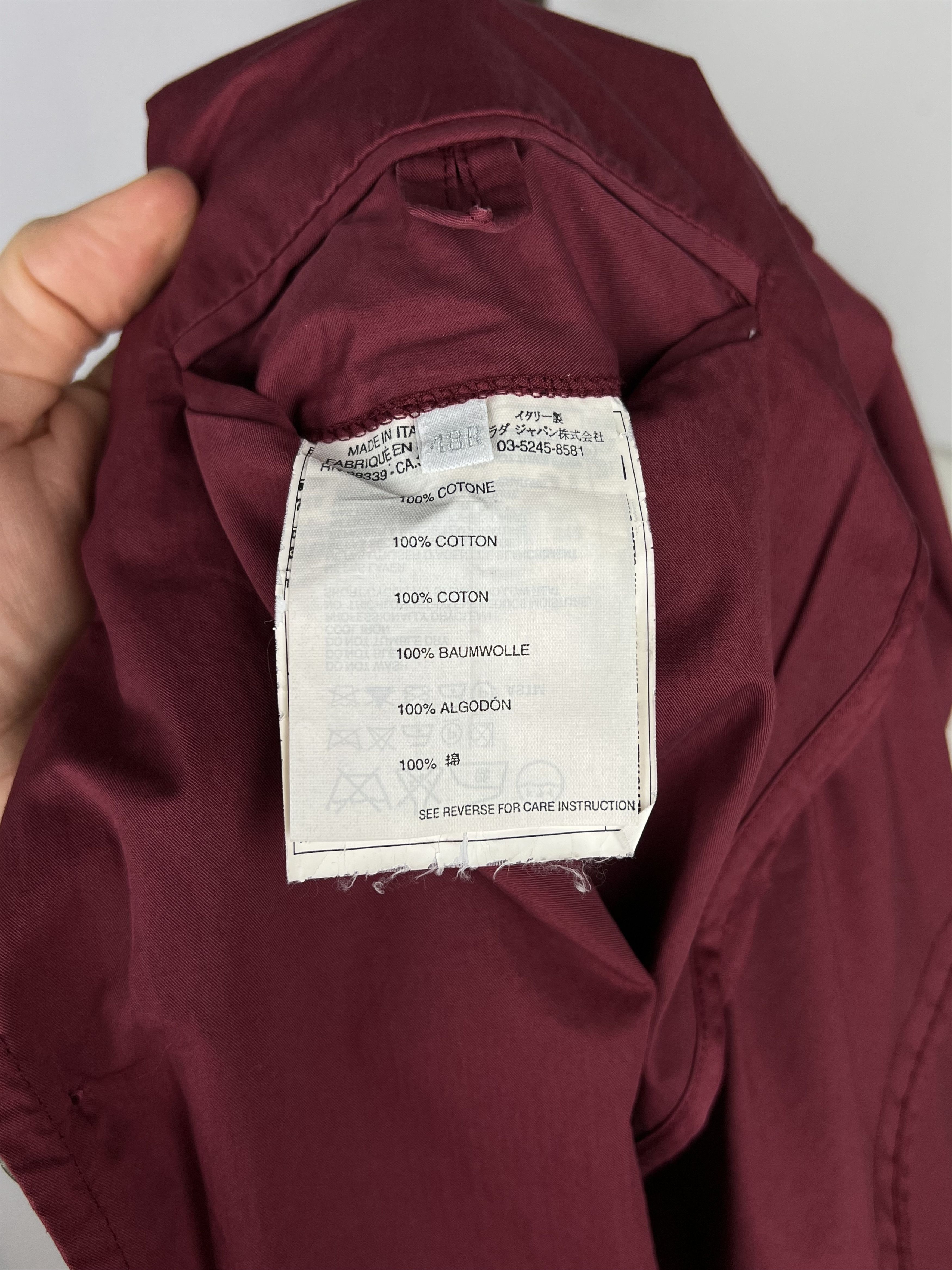 Prada Pale-Red Solid 100% Cotton Peak-Lapel Sport Coat Size 38R - 11 Thumbnail