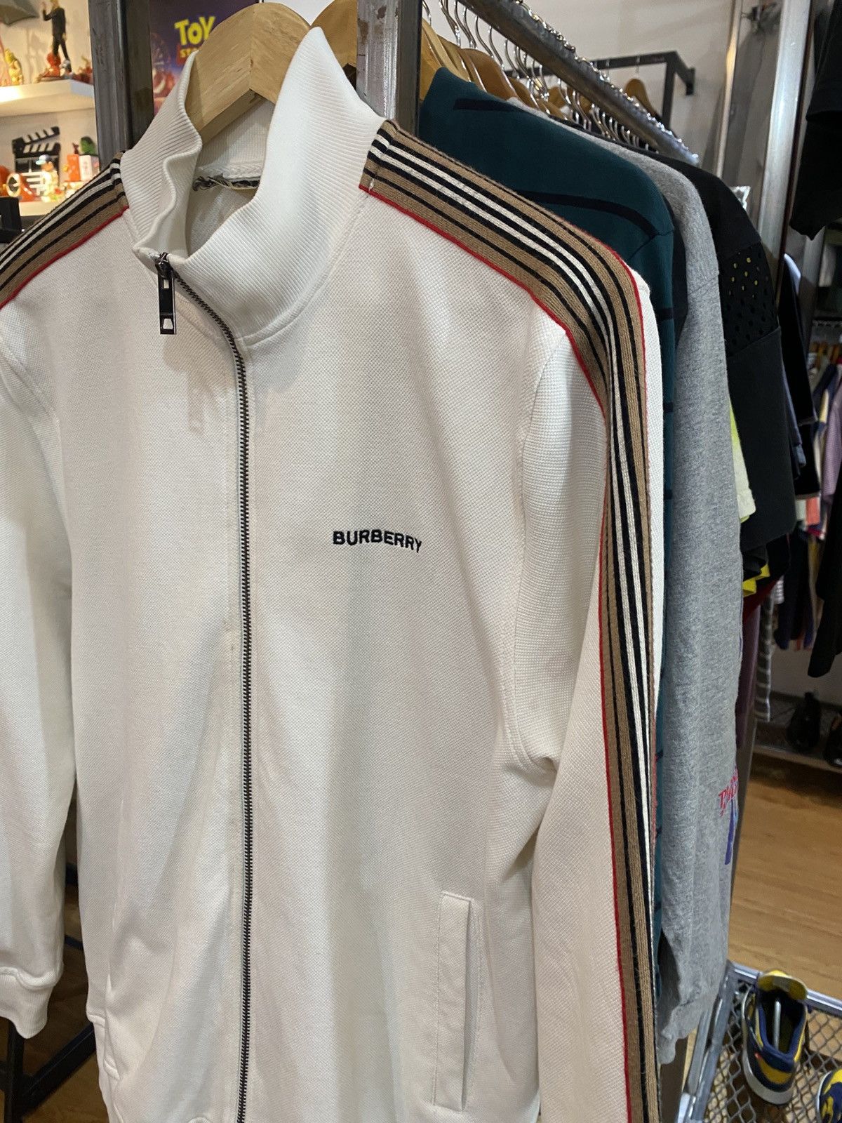 Burberry × Vintage VTG Sweater Burberry Nova Check Stripes Made in England 🔥 Size US XXL / EU 58 / 5 - 4 Thumbnail