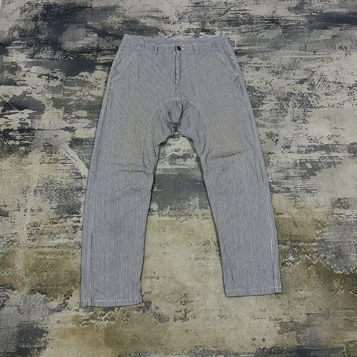 Designer × Japanese Brand × Vintage Vintage Japan Hickory Stripes Curve Leg Pants Size US 34 / EU 50 - 1 Thumbnail