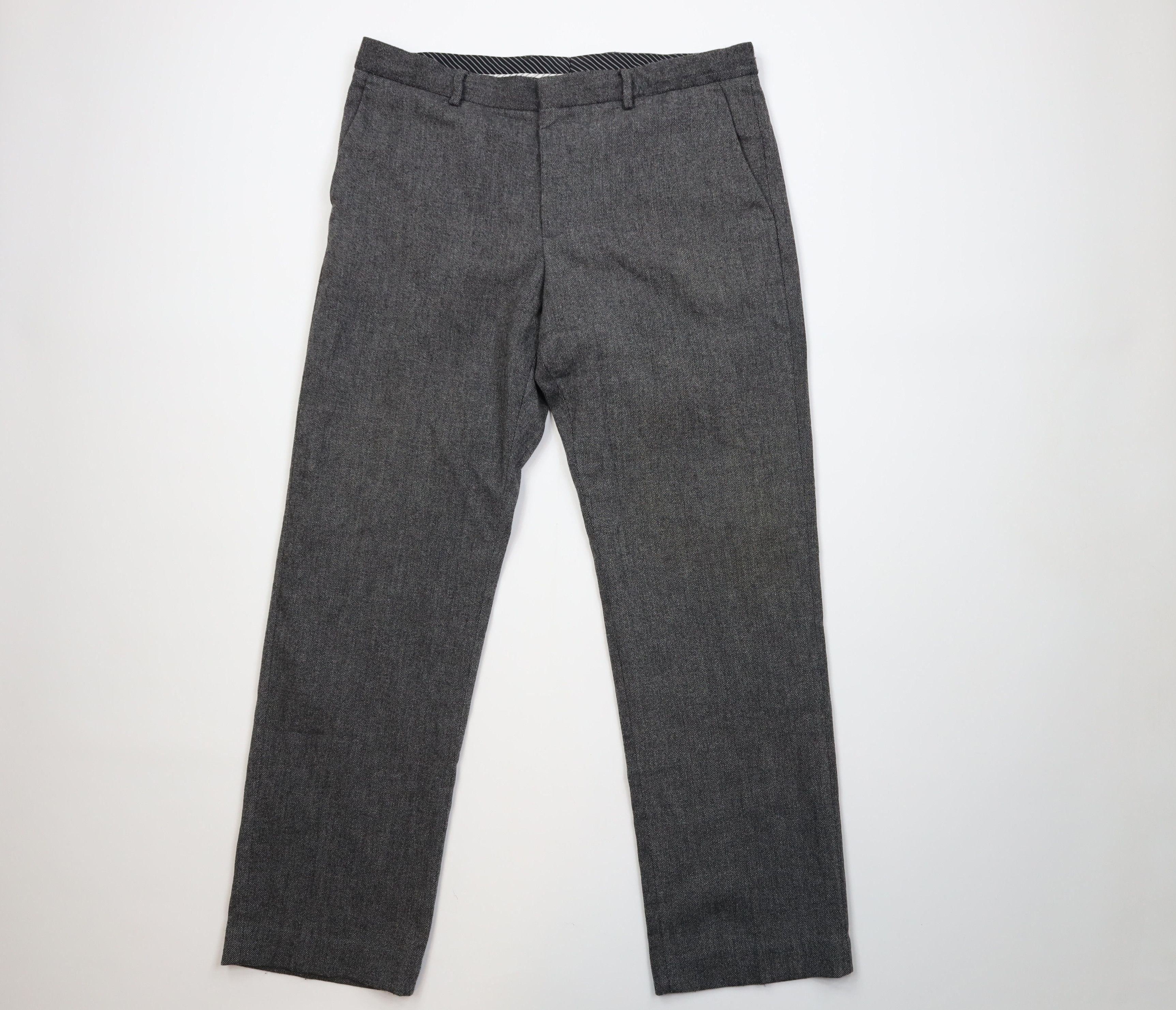Express Express Flannel Wool Blend Knit Wide Leg Chino Pants Gray Size US 36 / EU 52 - 1 Thumbnail