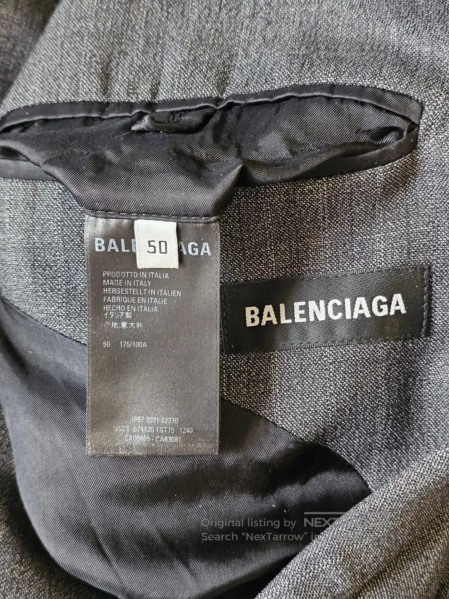 Balenciaga gray wool suit jacket by Balenciaga. Size US L / EU 52-54 / 3 - 4 Thumbnail