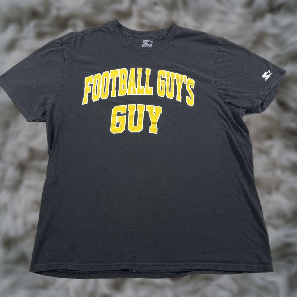 Starter VINTAGE Barstool Sports Starter T Shirt Mens 2XL Black Football Guy's Guy Podcast Yellow Size US XXL / EU 58 / 5 - 1 Thumbnail