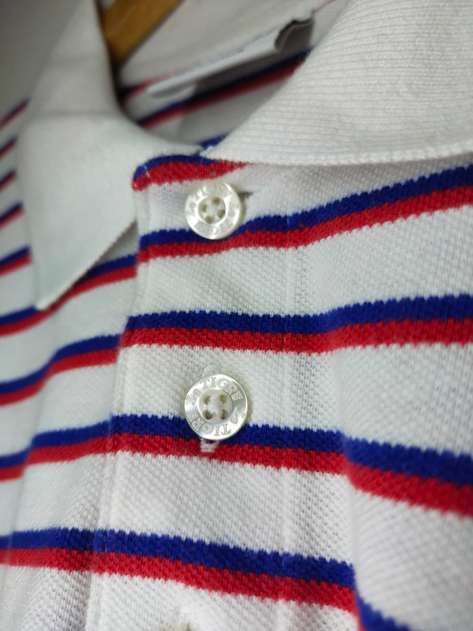 Le TIGRE Vintage Le Tigre Stripe Collar t shirt Size US L / EU 52-54 / 3 - 6 Thumbnail