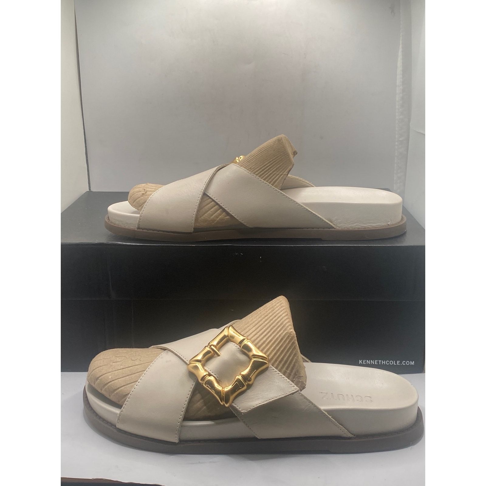 SCHUTZ Schultz Wmns Enola Crossover Strap Slide Sandals Size 10B Size US 10 / IT 40 - 4 Thumbnail