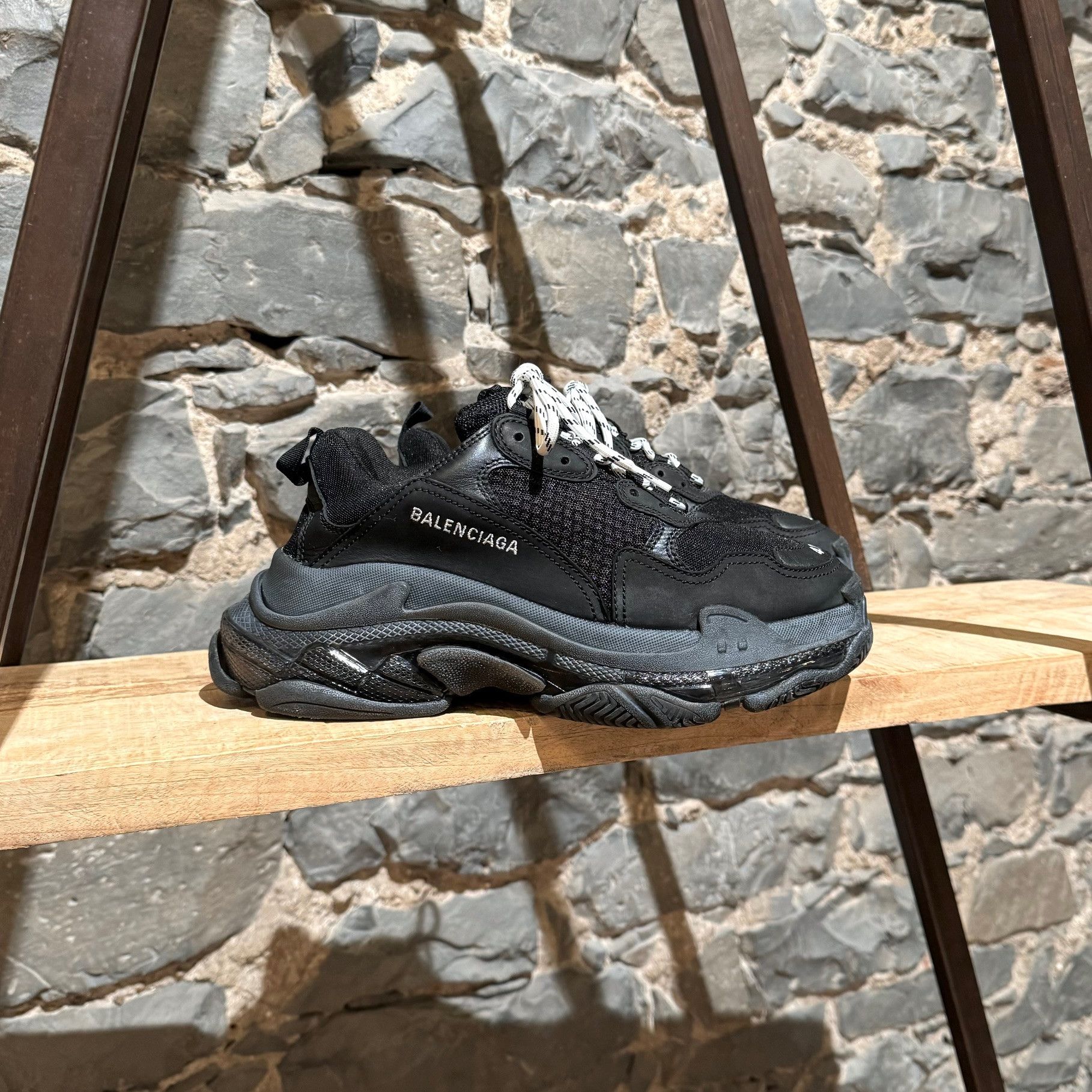 Balenciaga Balenciaga Black Triple S Clear Soles Chunky Sneakers Grailed