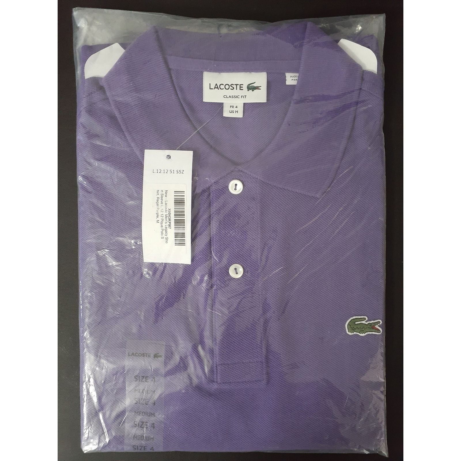 Lacoste Lacoste Men's Legacy Short L.1212 Pique Polo R Purple M Size US M / EU 48-50 / 2 - 2 Thumbnail