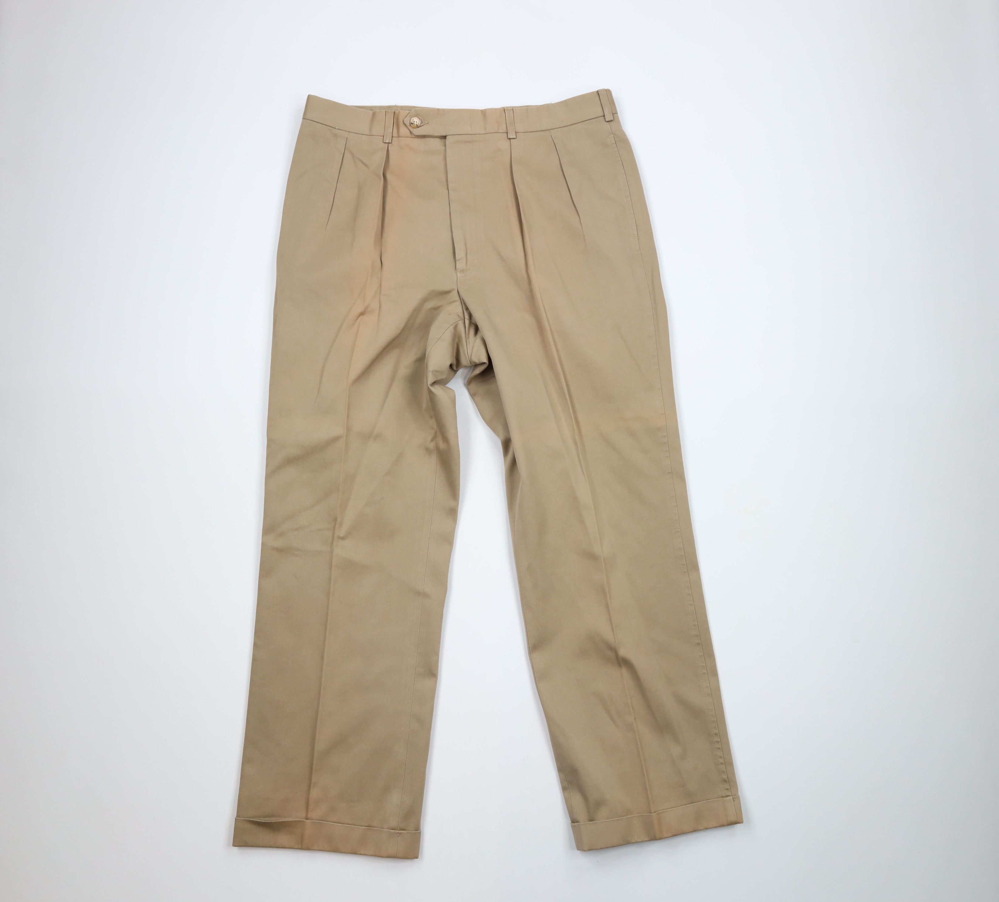 Lands' End × Vintage Vintage 70s Lands End Cuffed Wide Leg Chino Pants USA Size US 36 / EU 52 - 1 Thumbnail