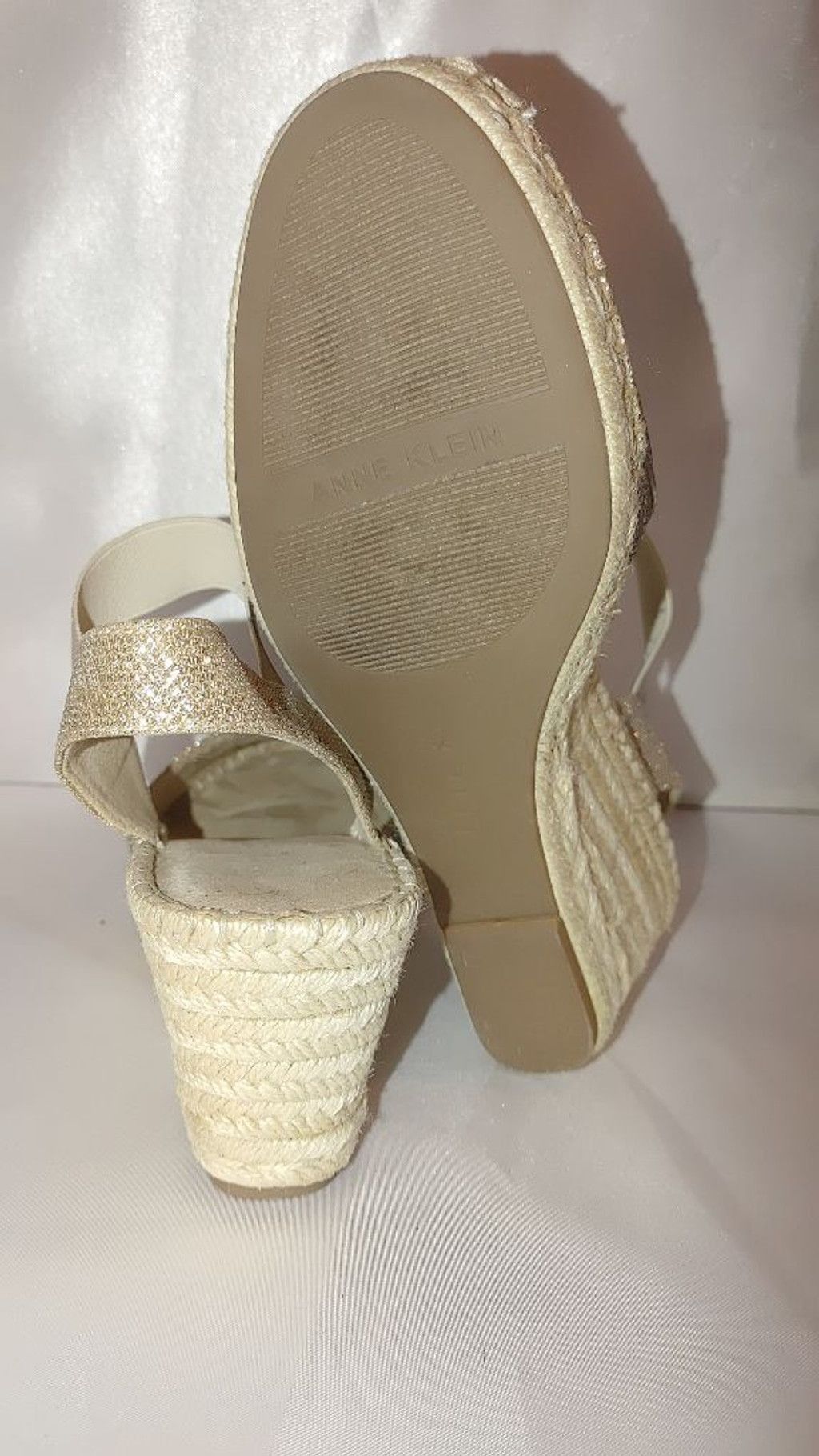 The Unbranded Brand Anne Klein Metallic & Leather Aleahia Espadrille Size 8M Size US 8 / IT 38 - 10 Thumbnail