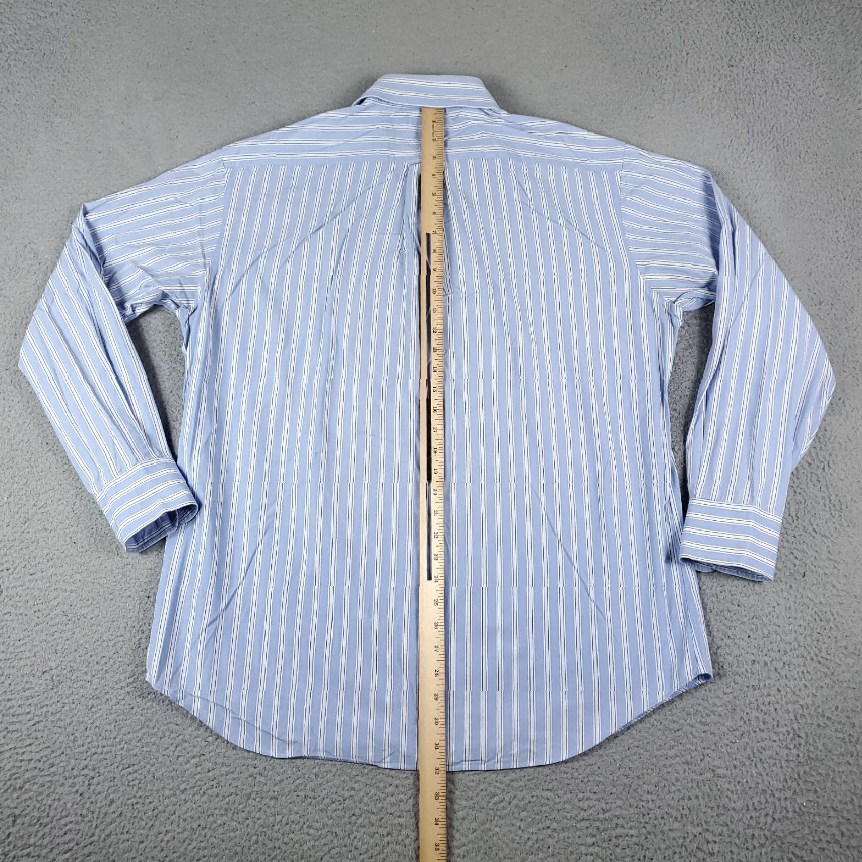 Tommy Hilfiger Tommy Hilfiger Shirt Mens Large Blue White Striped Button-Up Long Sleeve, Regular Fit, Cotton, Classic Preppy Brand, Button-Front, Collared Size US L / EU 52-54 / 3 - 3 Thumbnail