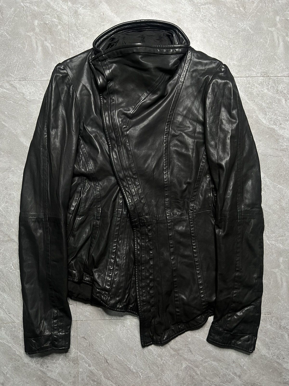 Julius Julius_7 F/W 12 Resonance Cowl Neck Lamb Leather Jacket