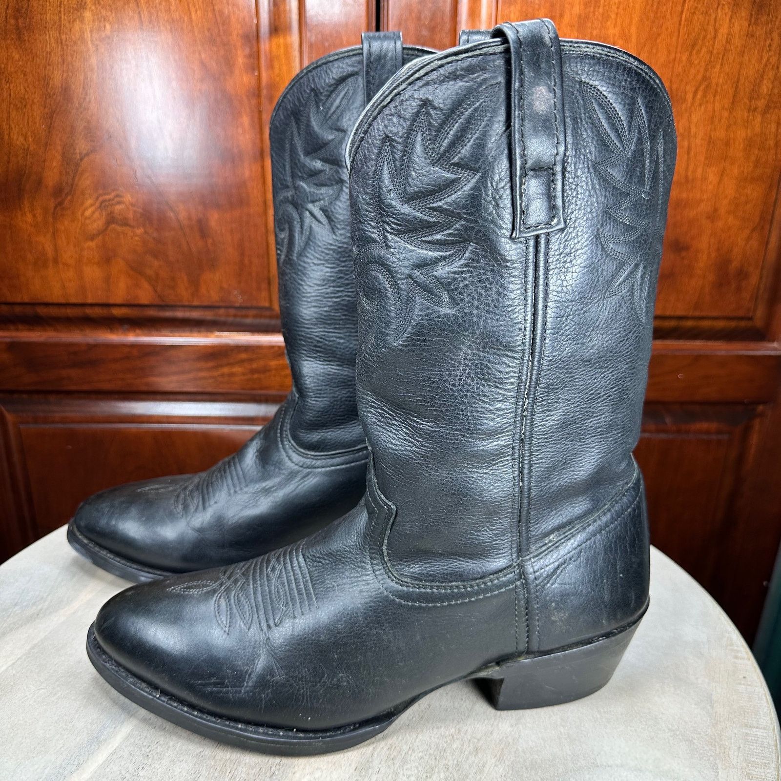 Dingo1969 Dingo Men’s Black Leather Western Cowboy Boots Size 10 EW Size US 10 / EU 43 - 15 Thumbnail