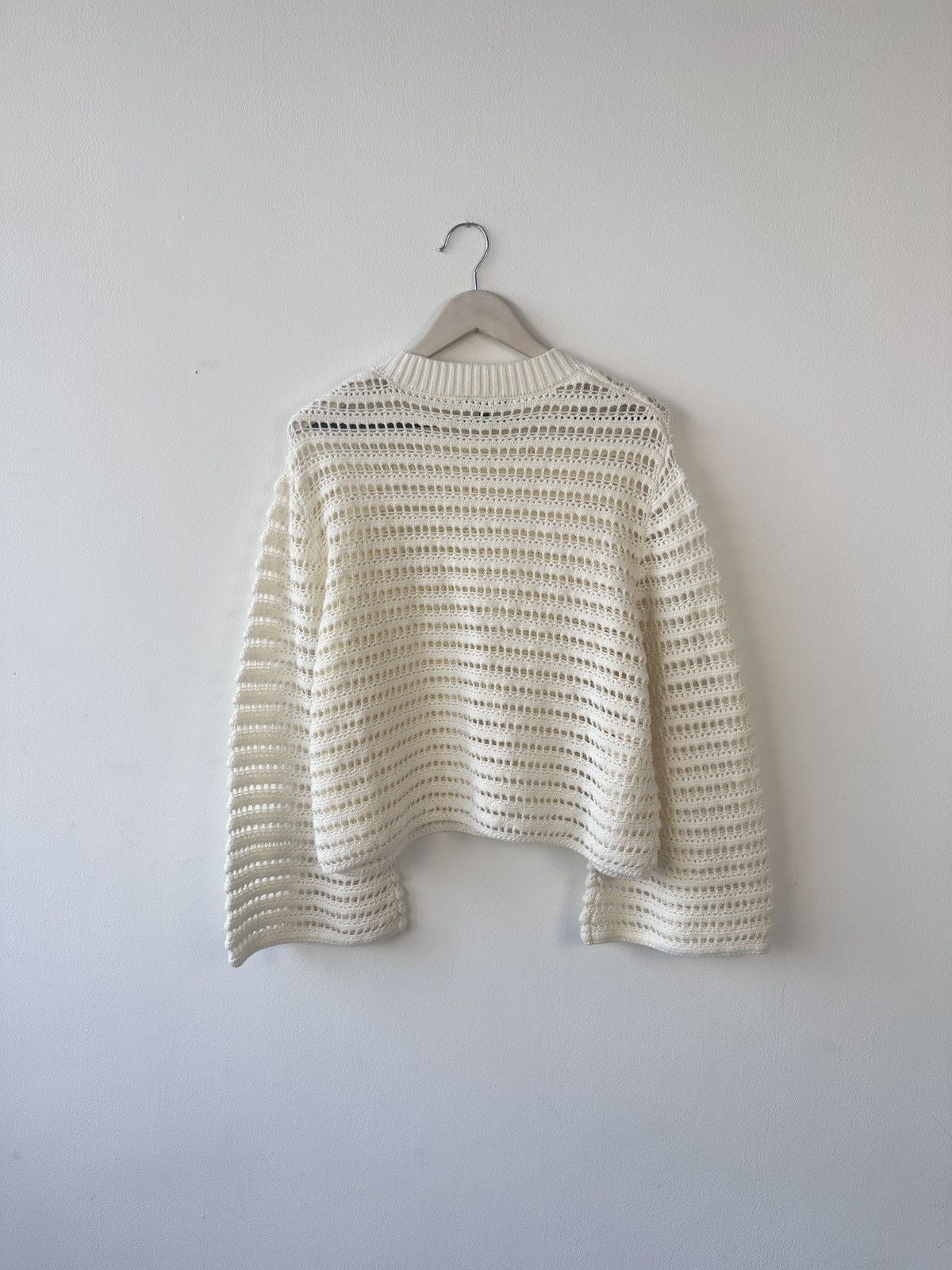 Ann Demeulemeester Ann Demeulemeester Ivory Crochet Knit Sweater L Mesh Archive Size L / US 10 / IT 46 - 9 Thumbnail
