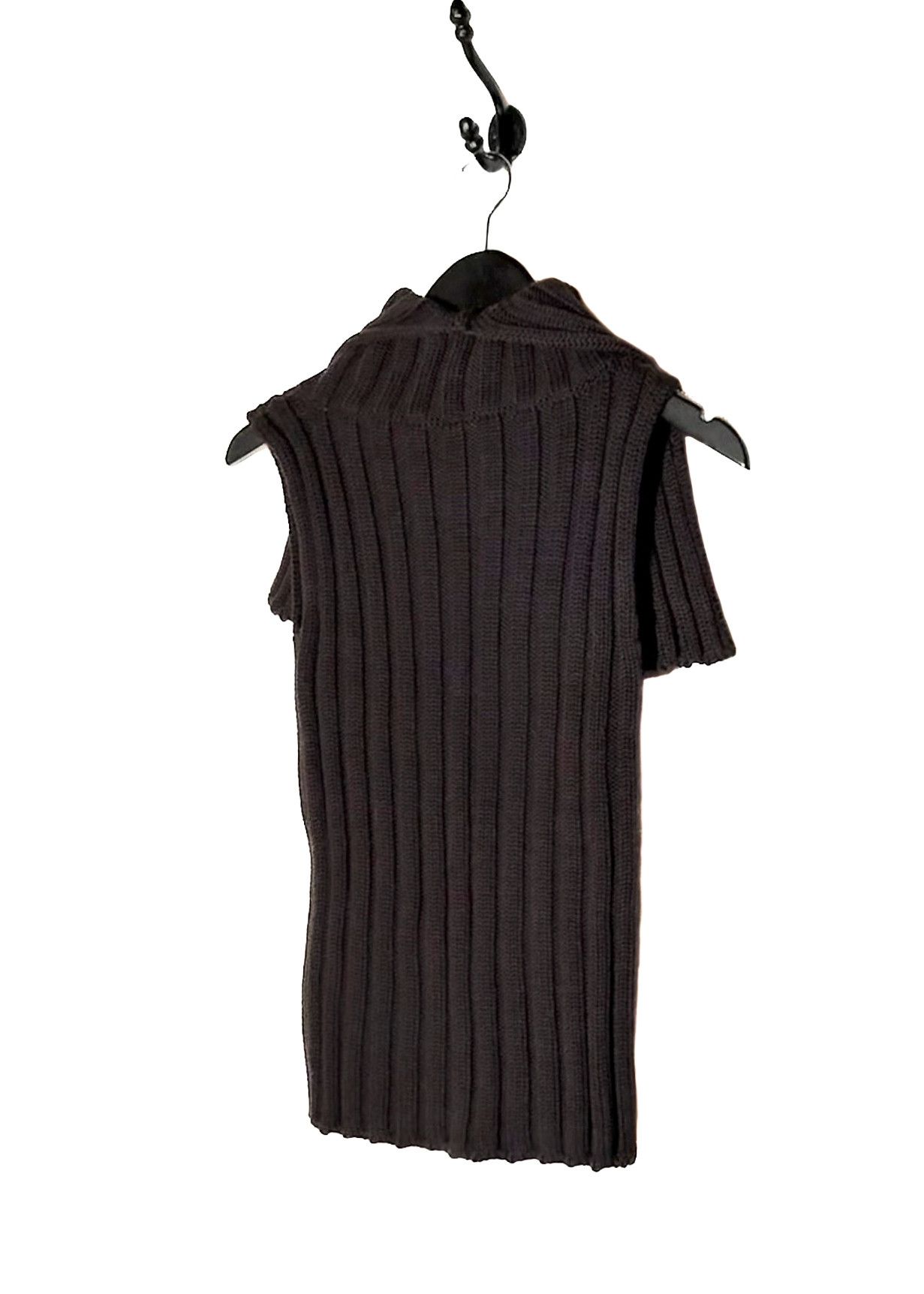 Dolce & Gabbana Dolce & Gabbana Brown Sleeveless Oversized Collar Knit Top Size XS / US 0-2 / IT 36-38 - 2 Thumbnail