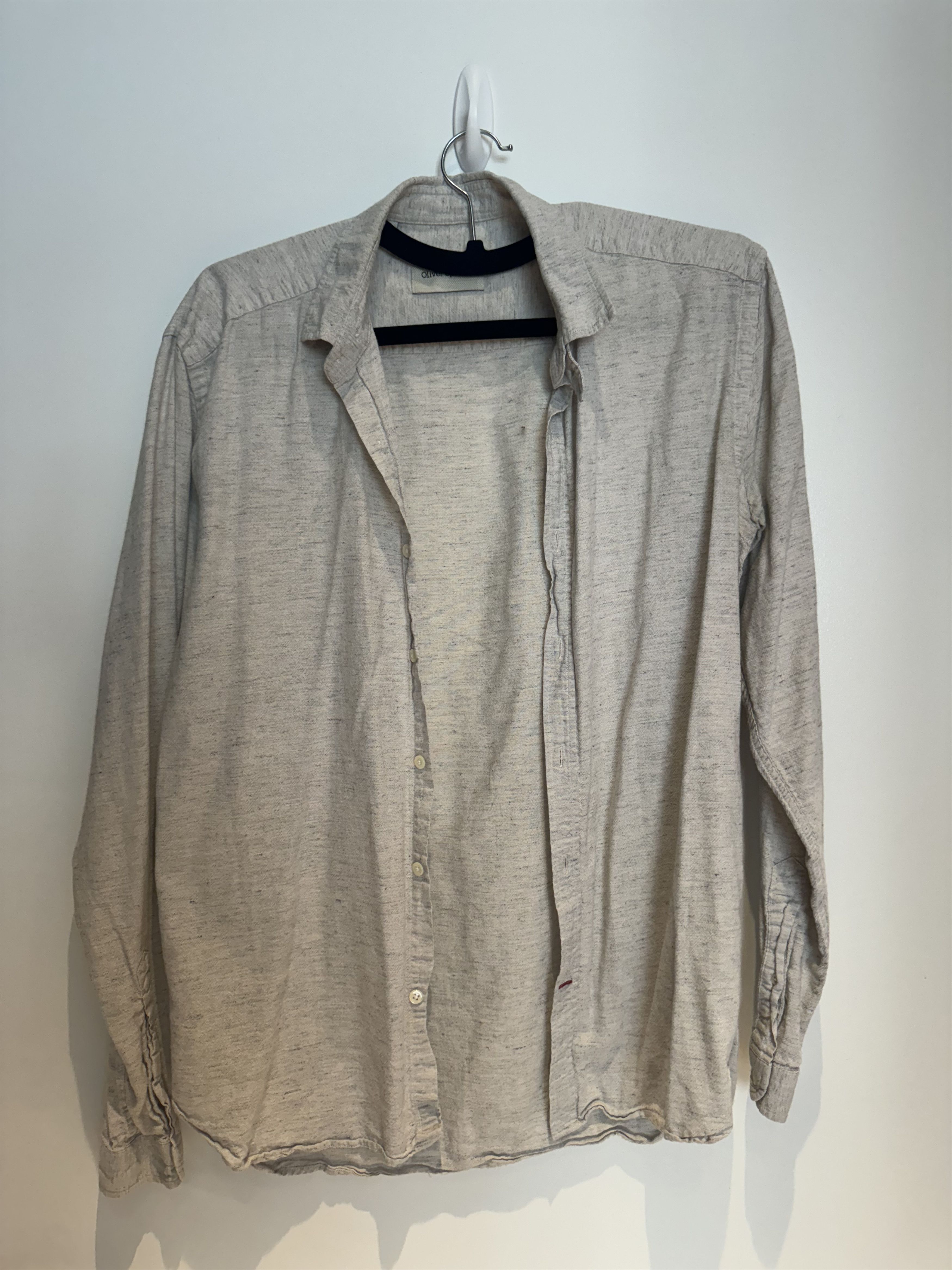 Oliver Spencer Taupe melange shirt Size US S / EU 44-46 / 1 - 1 Thumbnail