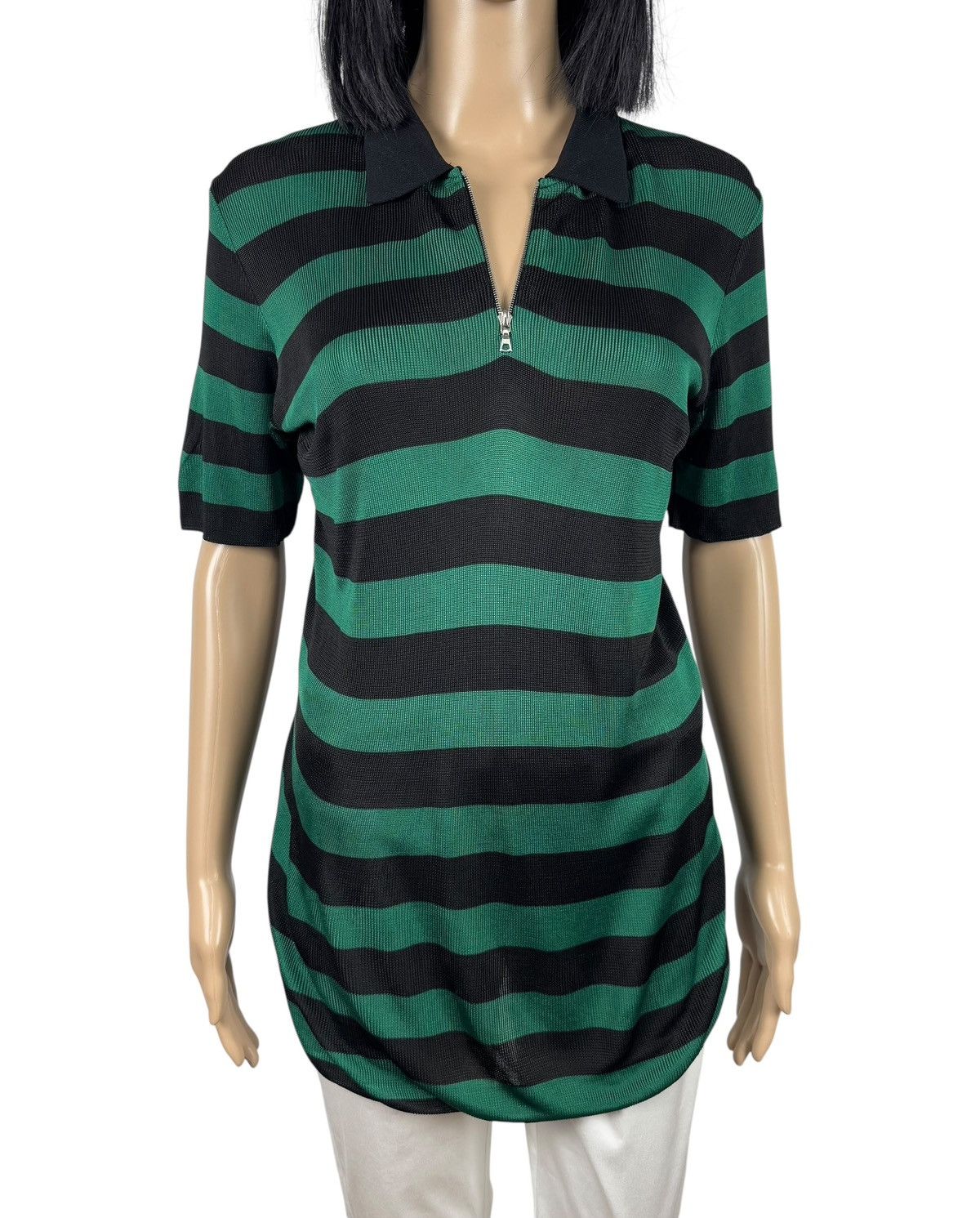 Sandro Sandro Collared Blouse Viscose Mesh Back Striped size 1 Size S / US 4 / IT 40 - 4 Thumbnail