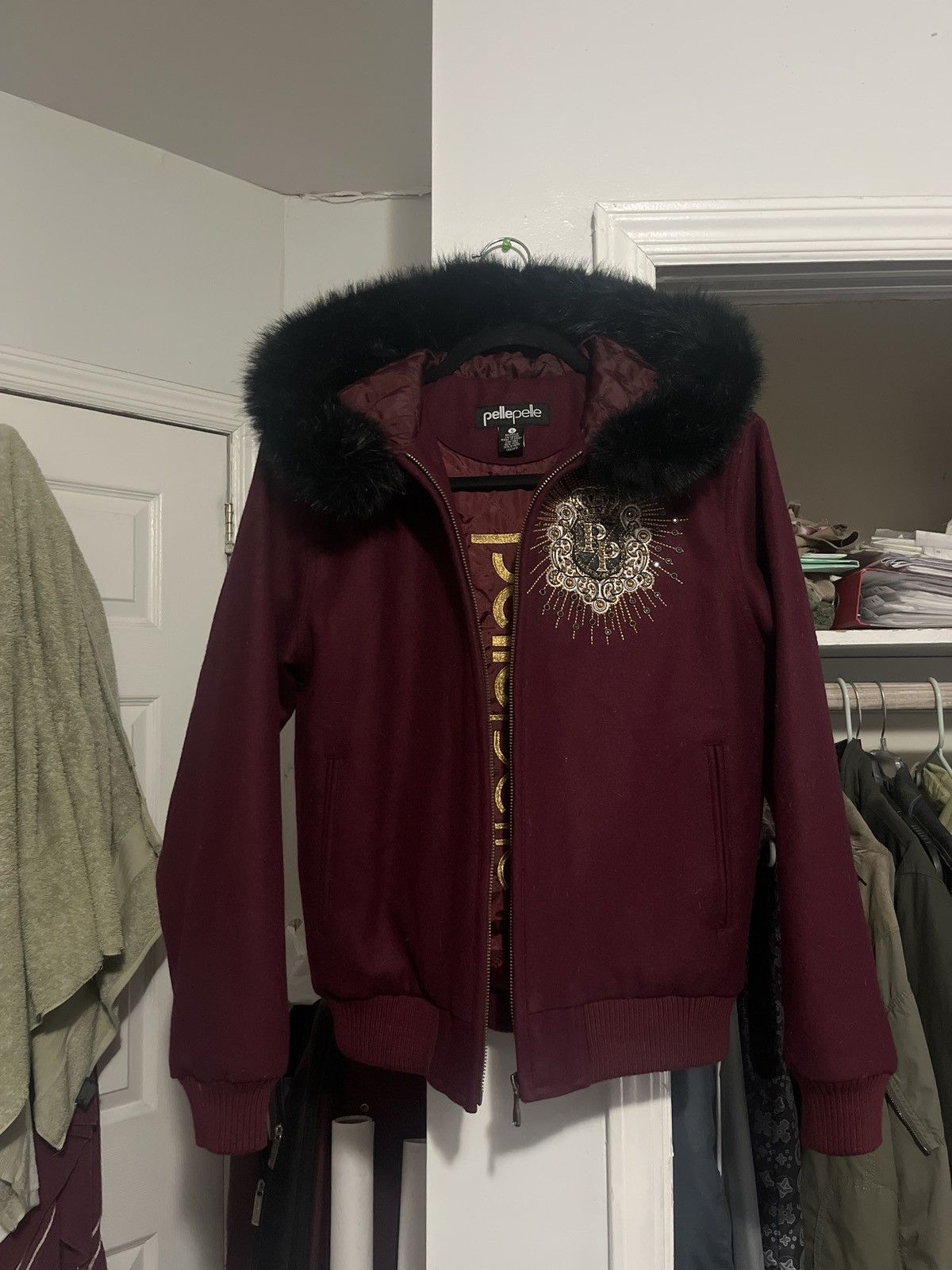 Pelle Pelle Fur hooded wool zip zip Size US S / EU 44-46 / 1 - 1 Thumbnail