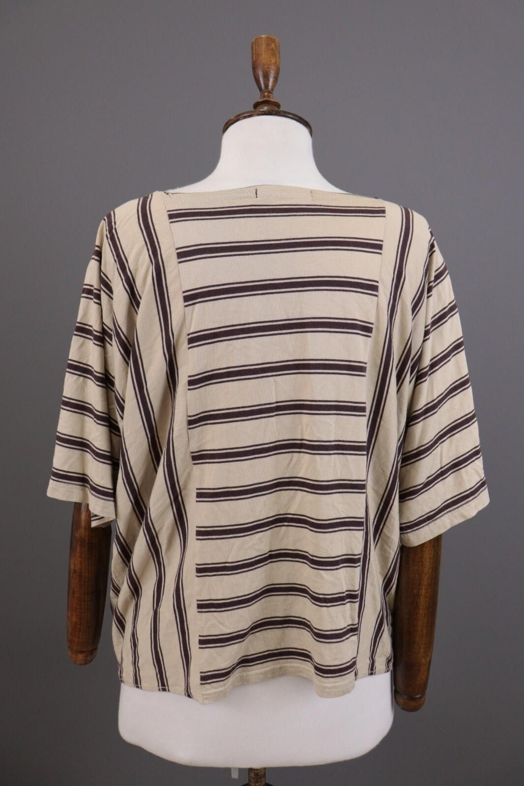 Designer Gudrun Sjoden Beige Striped Relaxed Blouse Shirt Size M Size M / US 6-8 / IT 42-44 - 8 Thumbnail