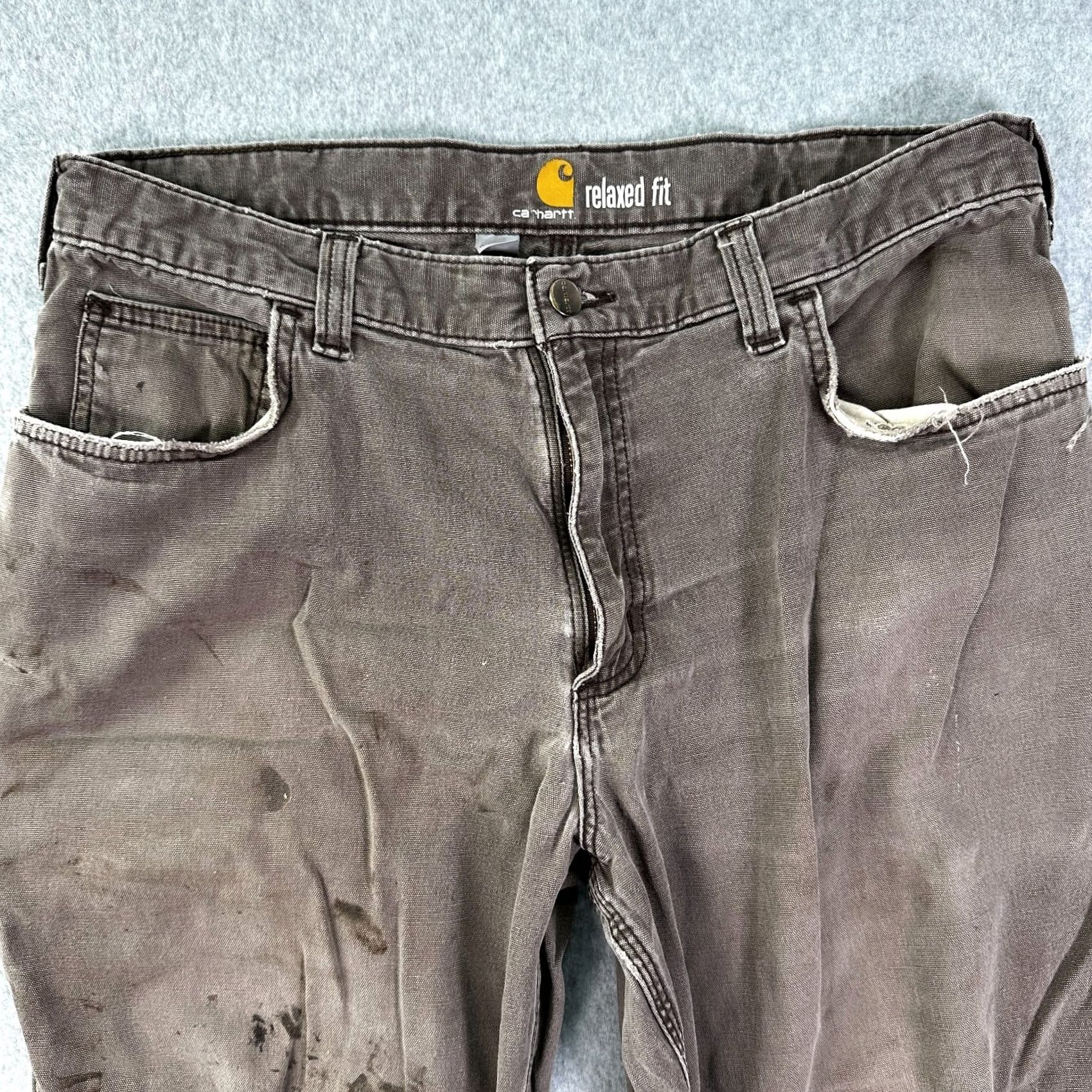 Carhartt Carhartt Chino Pants Brown Men's 36X32 Relaxed Fit Straight Leg Distressed Workwear Front Button 5-Pocket Design Regular Inseam 32 in Size US 36 / EU 52 - 3 Thumbnail