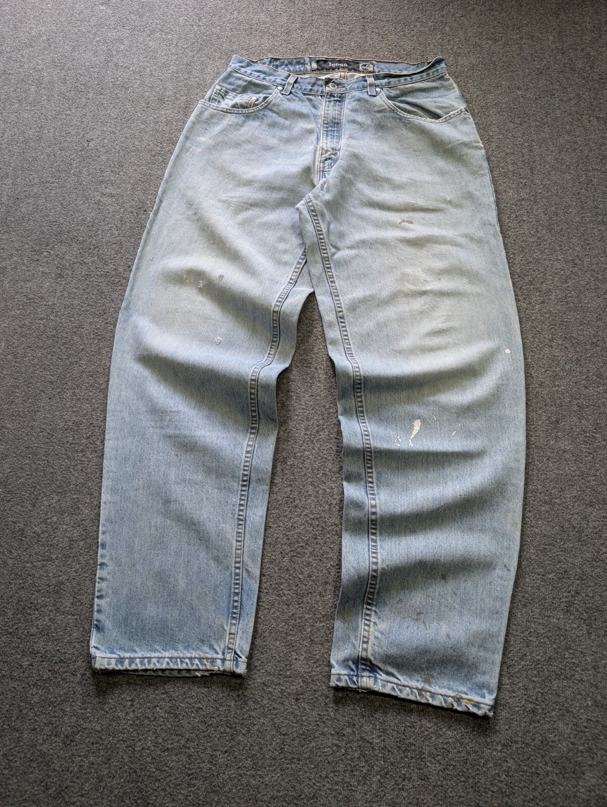 Levi's Levis Silvertab 33x34 loose Blue Wash 90s paint splatter Size US 33 - 6 Thumbnail