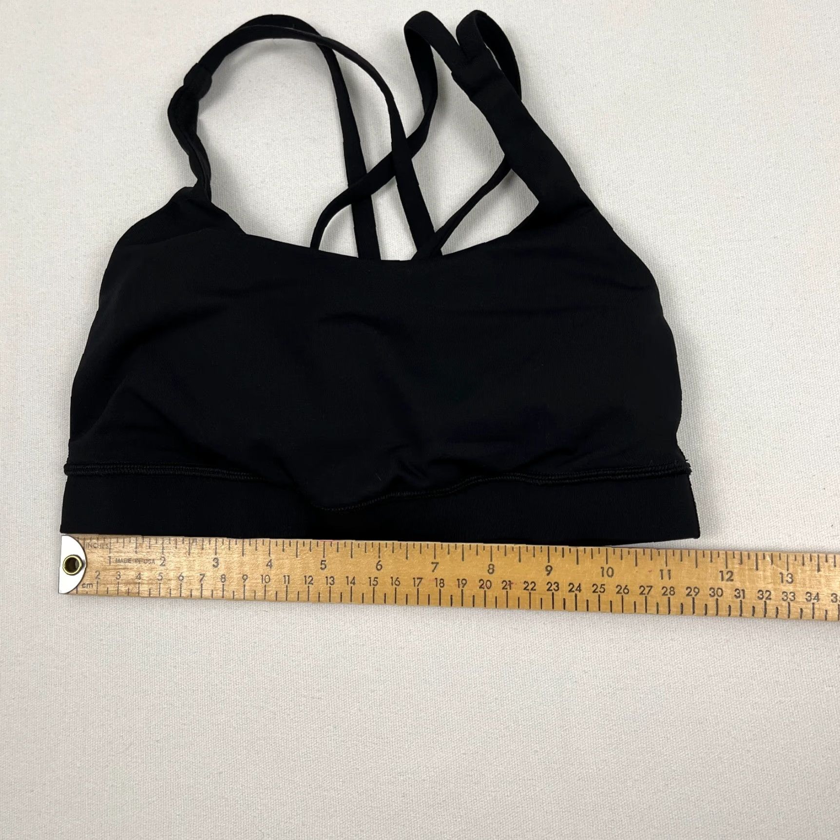 Lululemon Lululemon Energy Bra Womens Size 4 Black Active Training Padded Medium B/C Cup Sports Bra Crossback Wireless Size ONE SIZE - 5 Thumbnail