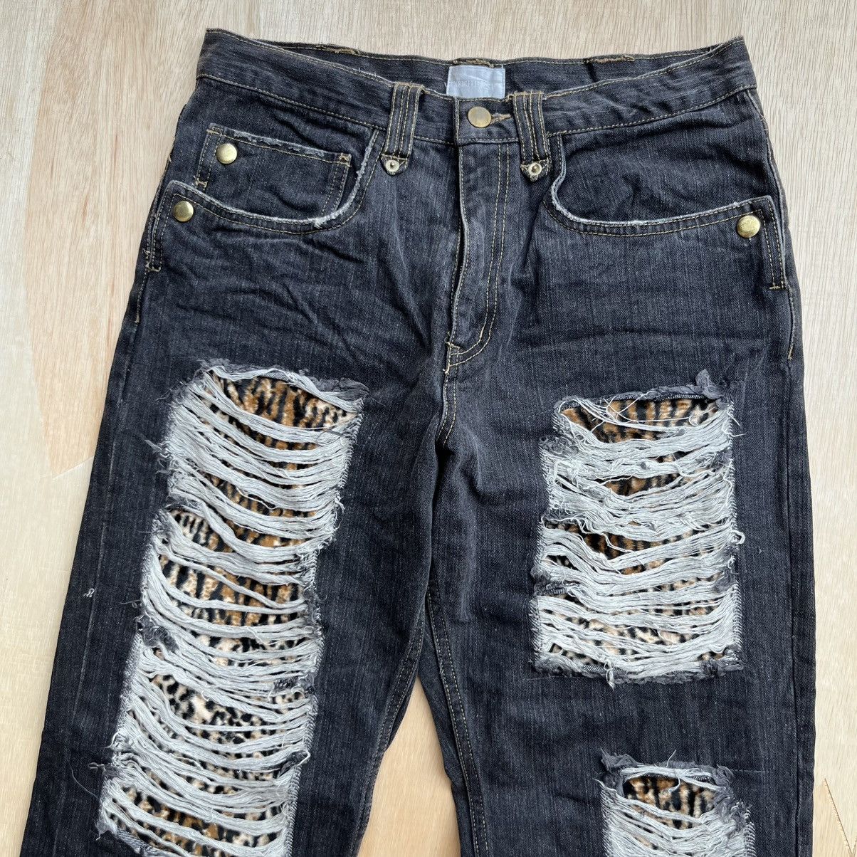 If Six Was Nine EXHBITIONIST DISTRESSED DENIM BLACK WASHED ARCHIVAL CLOTHING Size US 30 / EU 46 - 2 Thumbnail