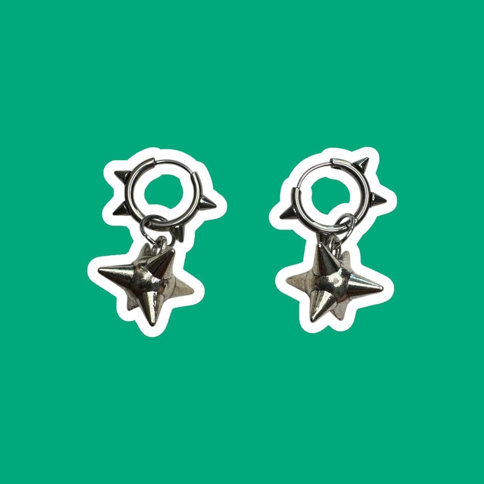 Other Silver Spike Star Drop Hoops Size ONE SIZE - 1 Thumbnail