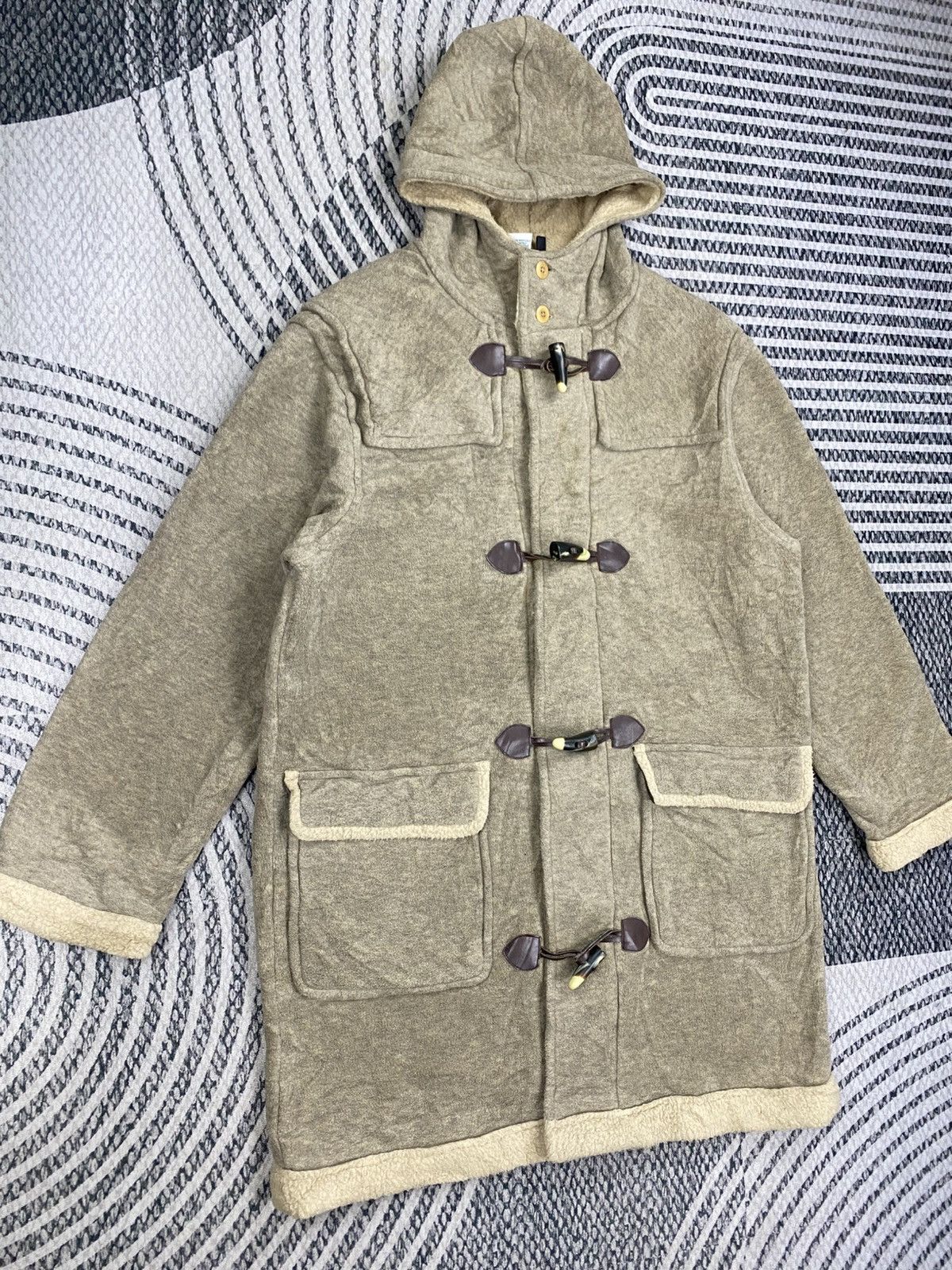 L.L. Bean Vtg L.L.Bean Polartex Duffle Wool Long Hooded Jacket Size US L / EU 52-54 / 3 - 3 Thumbnail
