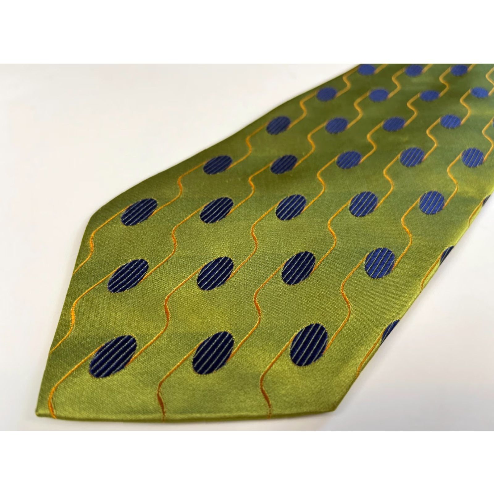 Ermenegildo Zegna Ermenegildo Zegna Men's Silk Tie Geometric Green Made in Italy - Tie - 57.75" x 3.75" - 100% Silk - Classic Length - Italy - Designer Mens Accessories Size ONE SIZE - 5 Thumbnail