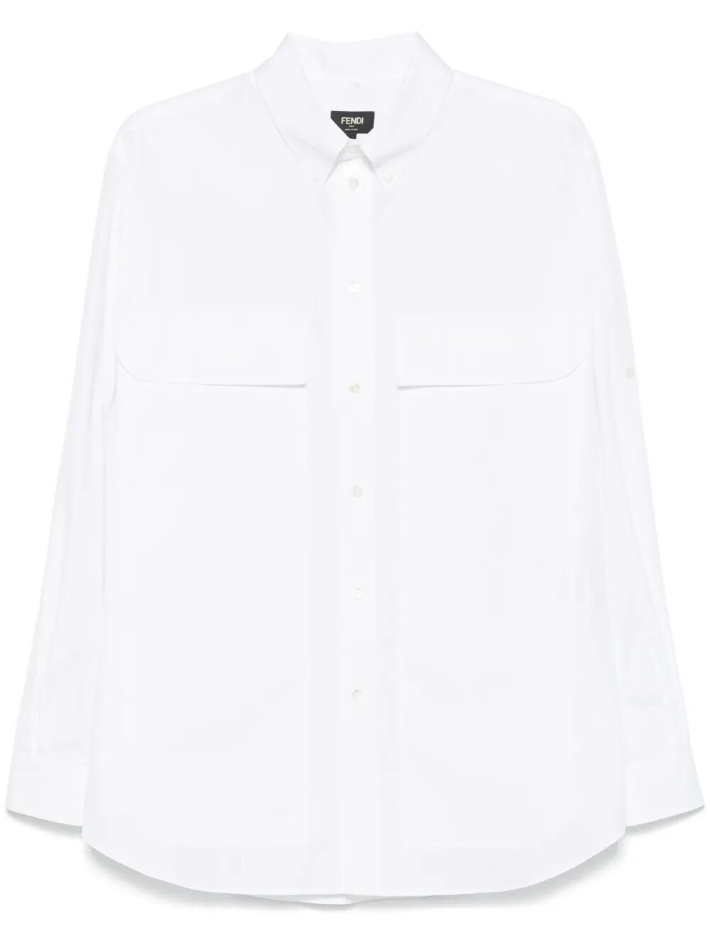Fendi TOPSTITCHED FENDI ROMA LETTERING COTTON SHIRT Size US M / EU 48-50 / 2 - 1 Thumbnail
