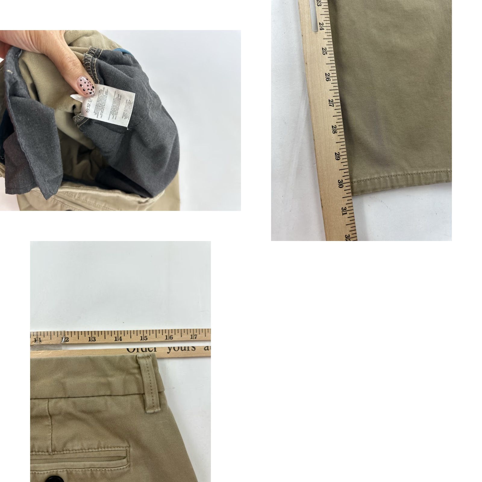 Vintage Taylrd Pants Men 31x30 Khaki Chino Flat Front Twill Cotton Beige Regular Inseam 30 Straight Pant Mens Clothing Size US 31 - 8 Thumbnail