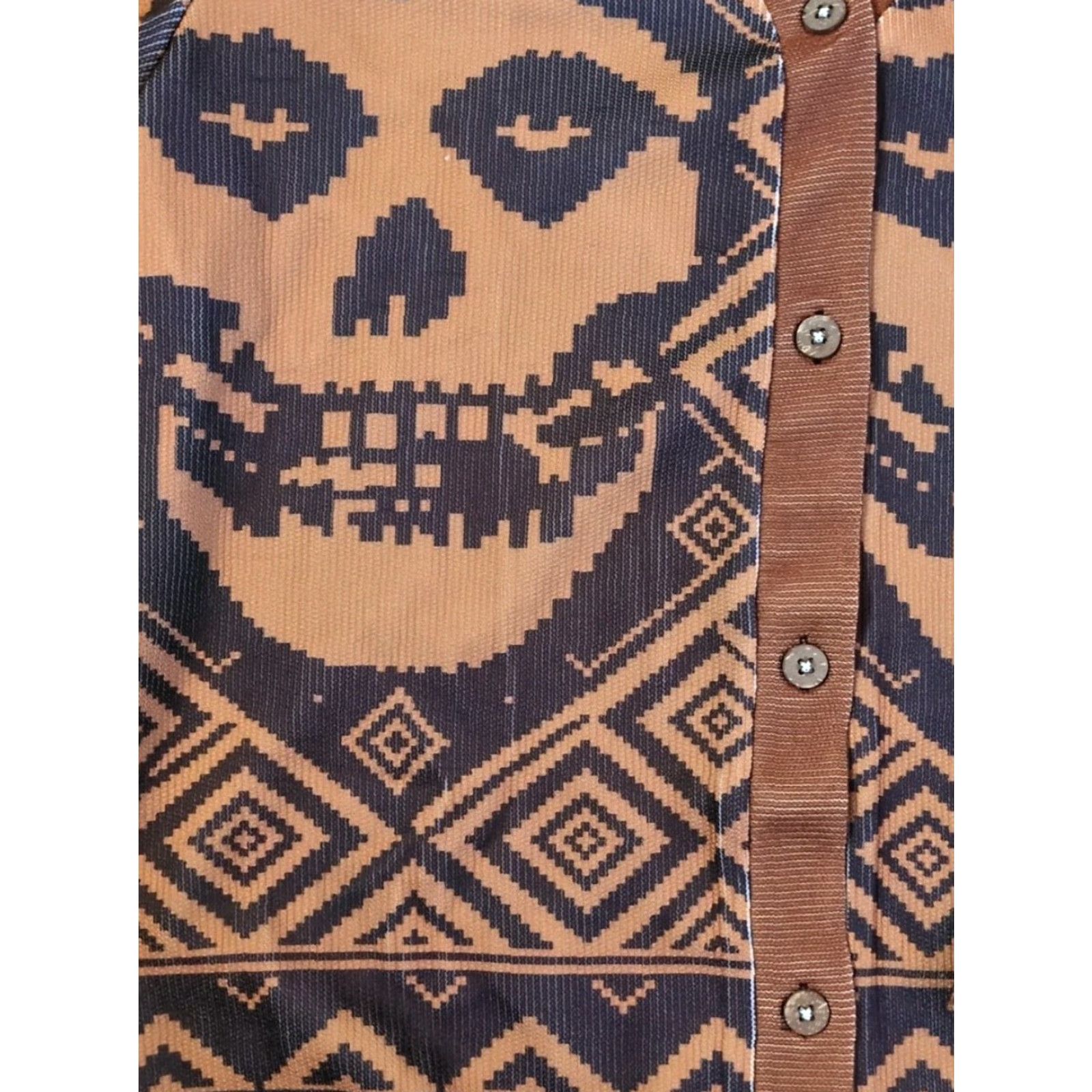 Vintage Misfits Button Up Sweater Mens XL Brown Skulls Punk Rock Christmas Goth Warm Cardigan V-Neck Long Sleeve Button Logo Size US XL / EU 56 / 4 - 5 Thumbnail