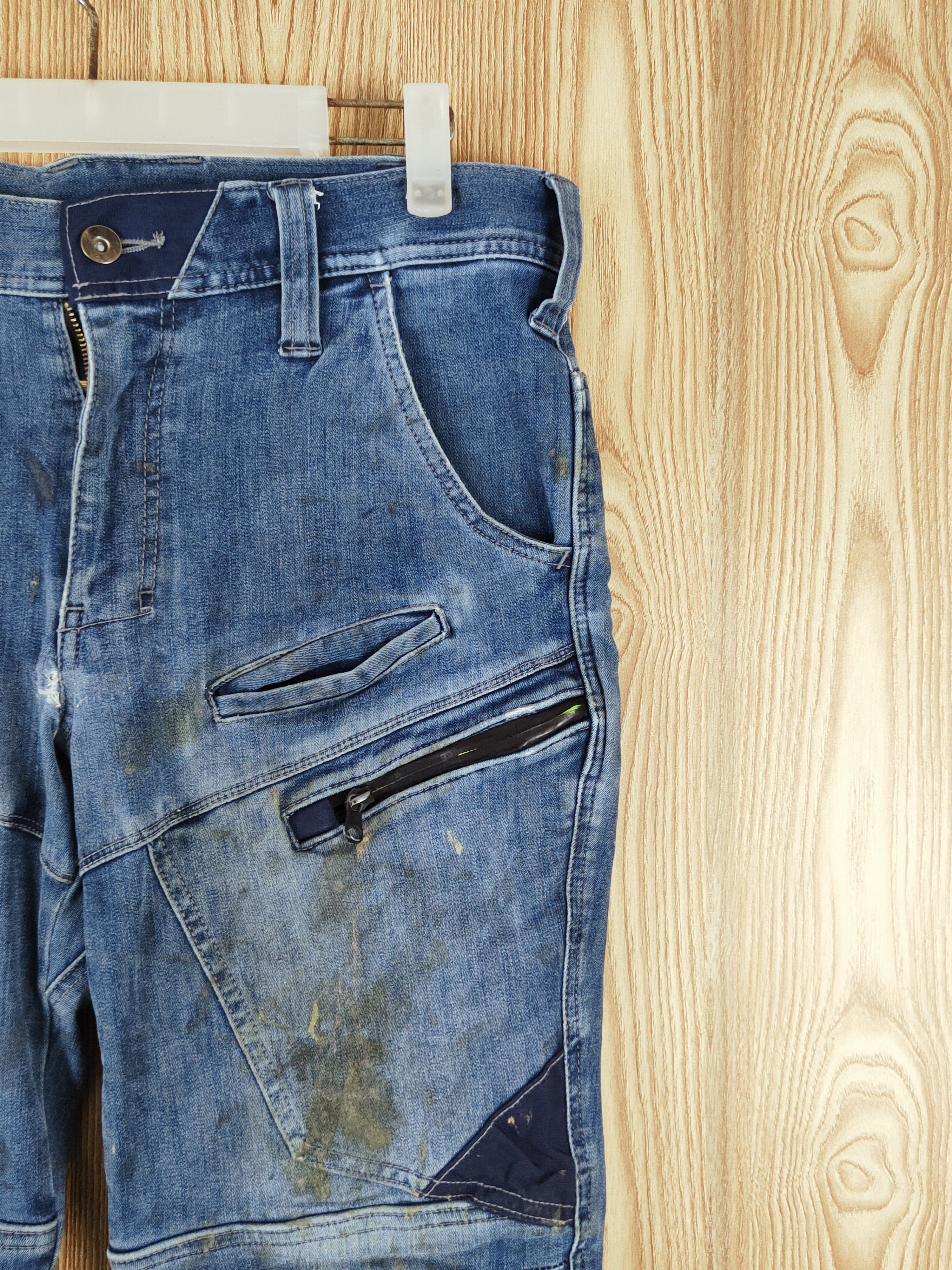 Japanese Brand TORA Blue Distressed vintage dirty Ripped Joggers #S2770 Size US 33 - 6 Thumbnail