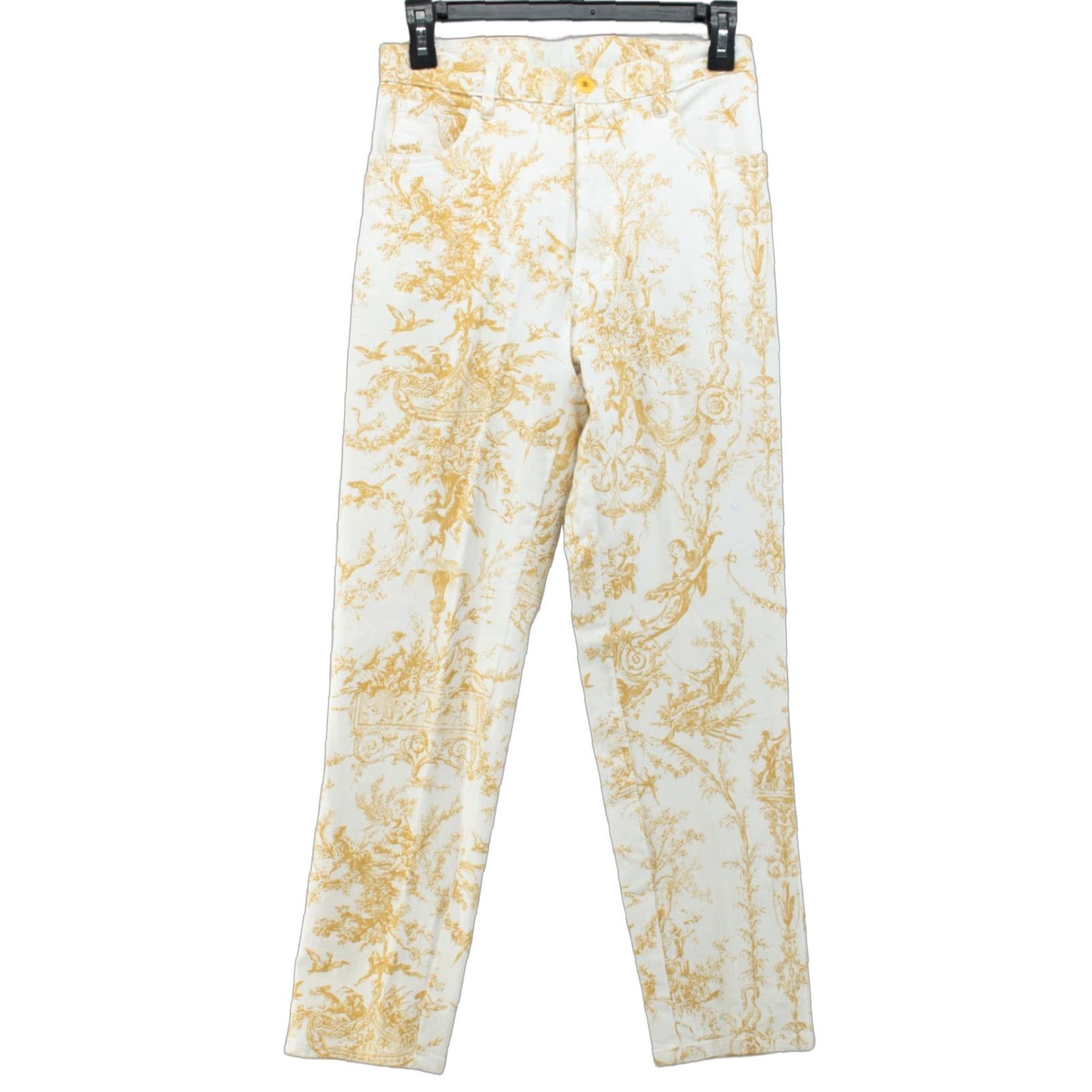 Vintage VINTAGE Mesmerize Toile Jeans White Floral 6 Regular 28in Inseam 28in 5-Pocket Cotton Blend Dry Clean Only USA Womens Jeans Bohemian Size 28" / US 6 / IT 42 - 1 Thumbnail