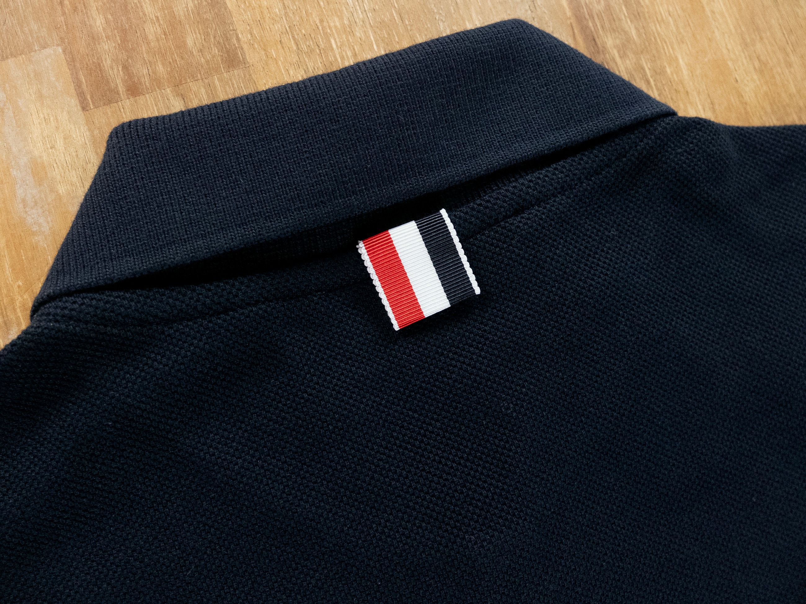 THOM BROWNE navy blue Hector & rose polo shirt Size 6 / 42