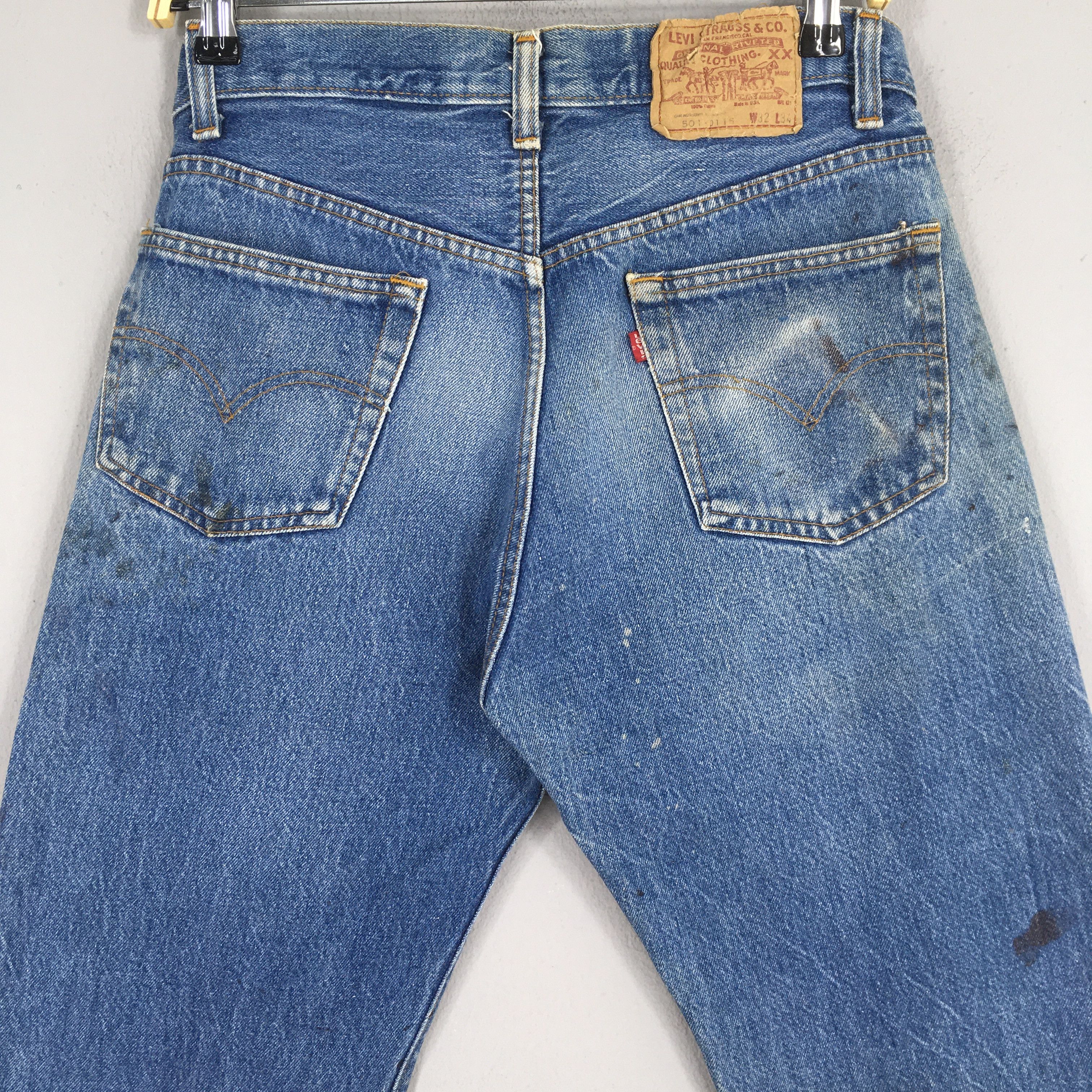 Levi's Size 28x32.5 Vintage 90s Levi's 501 Faded Dirty Jeans S686 Size US 28 / EU 44 - 8 Thumbnail