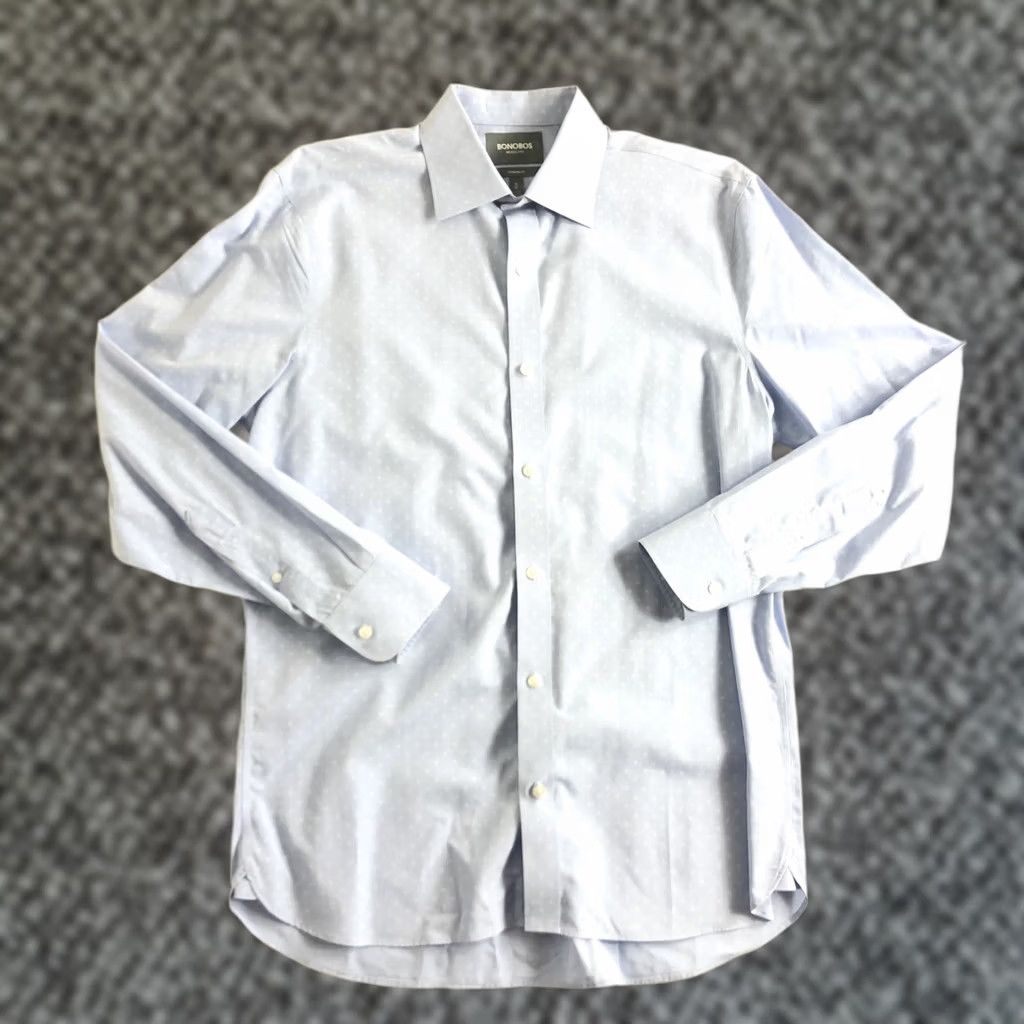 Bonobos Bonobos Shirt Standard Fit Wrinkle Free Blue 16-35 Button-Up L/S Mens Regular Size 16-35 Blue Size 42R - 1 Thumbnail
