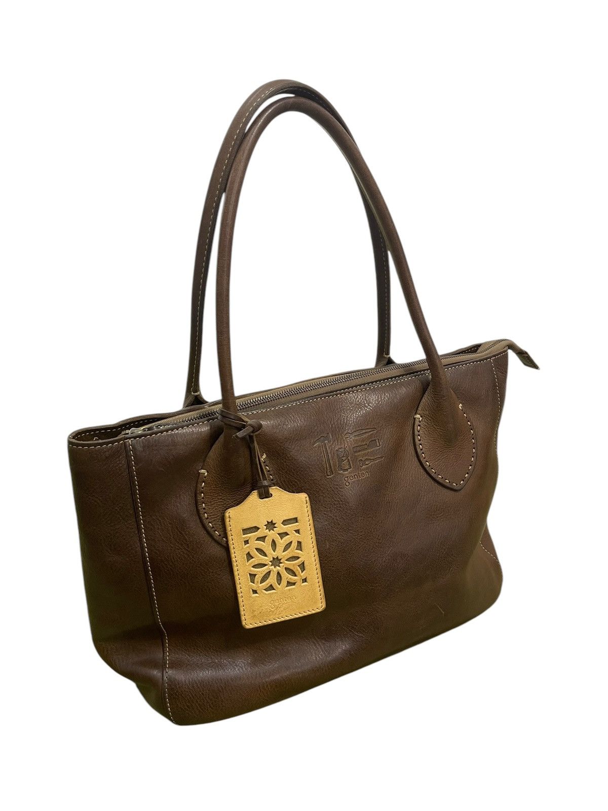 Genuine Leather Full Leather Genten Japan Tote Shoulder Bag 1🟩9 Size ONE SIZE - 6 Thumbnail