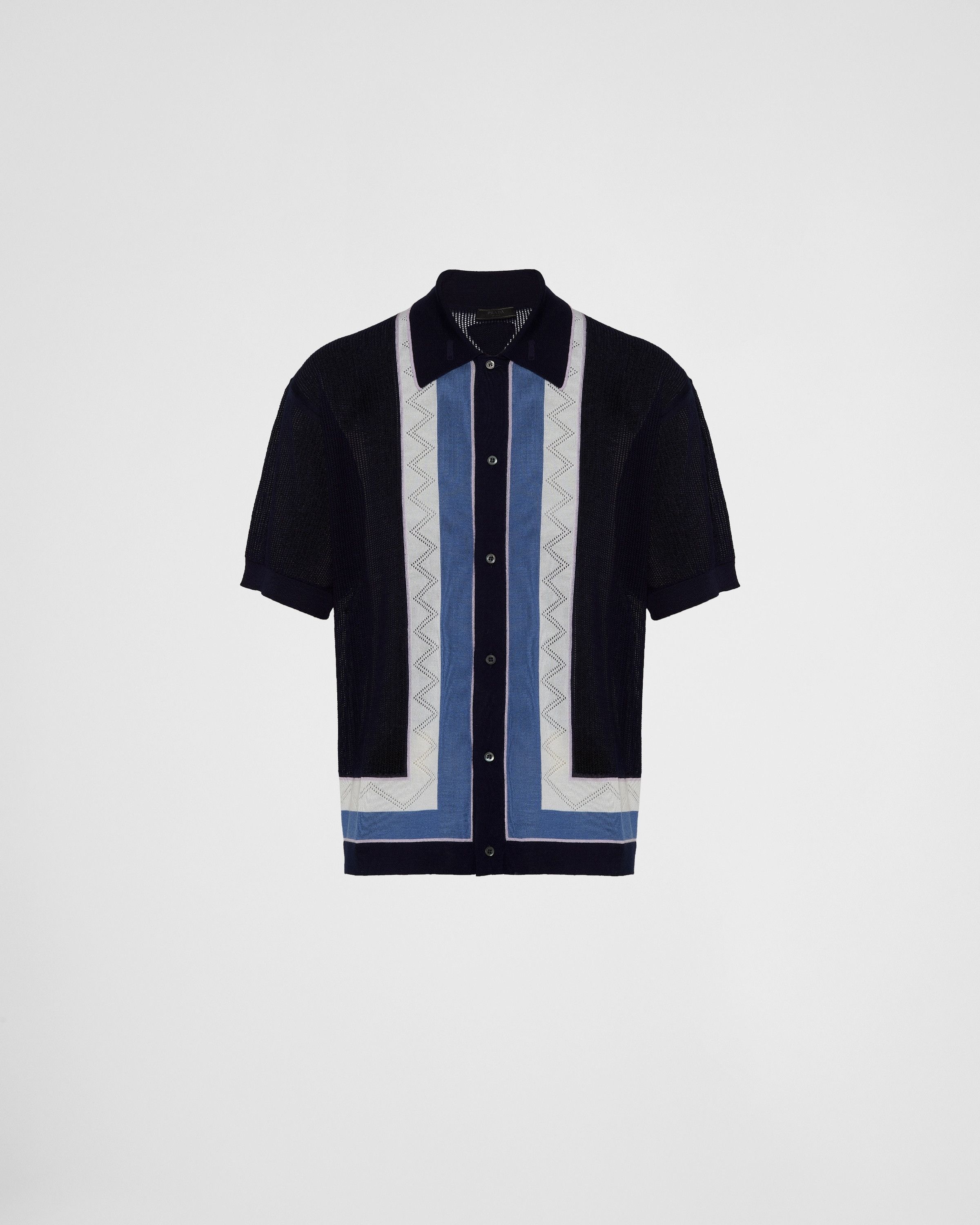 Prada o1bcso1str1025 Superfine Cashmere Polo Shirt in Multicolor Size US L / EU 52-54 / 3 - 1 Thumbnail