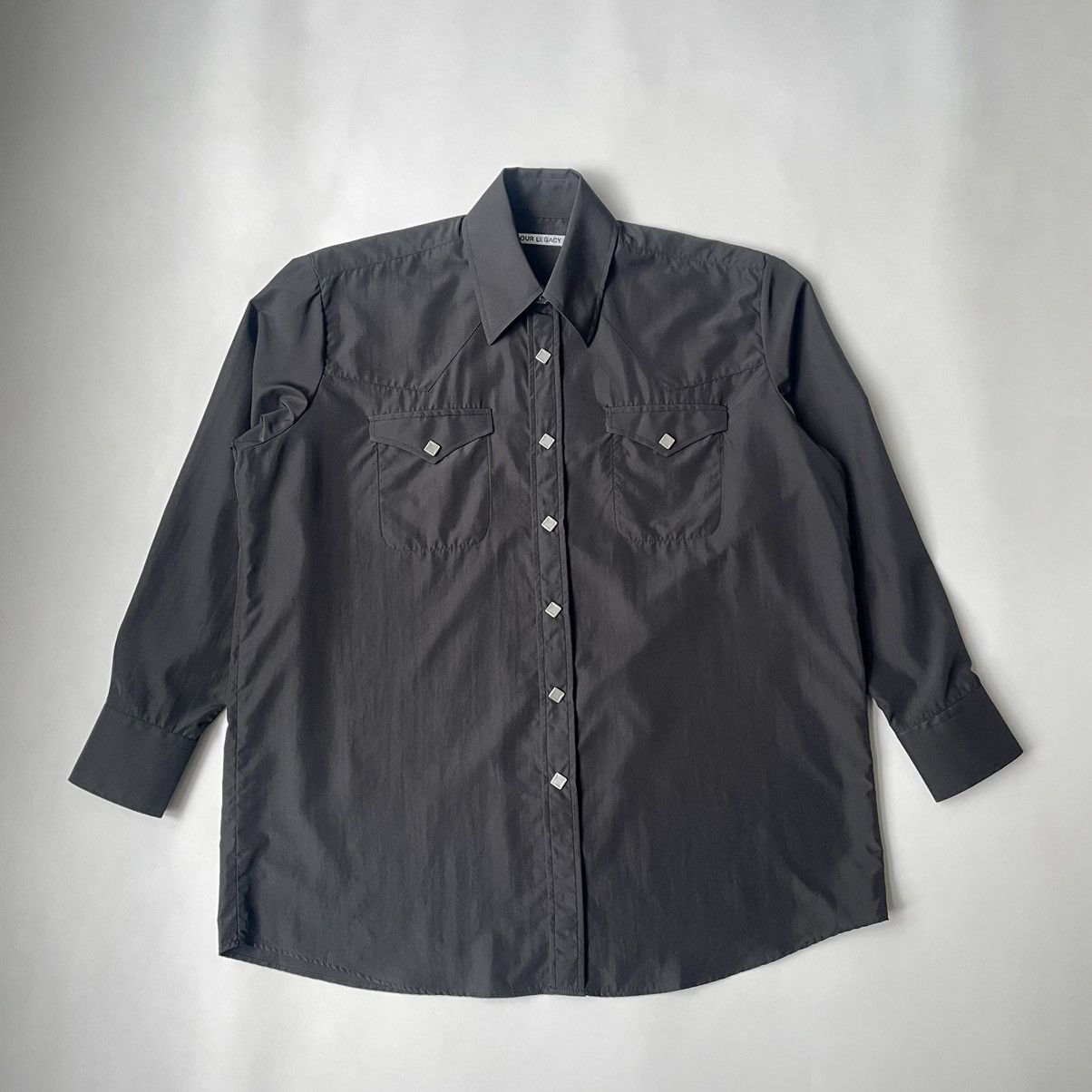 image of Our Legacy Oversized Nylon ‘Ranch’ Western Shirt in Black, Men's (Size Small)