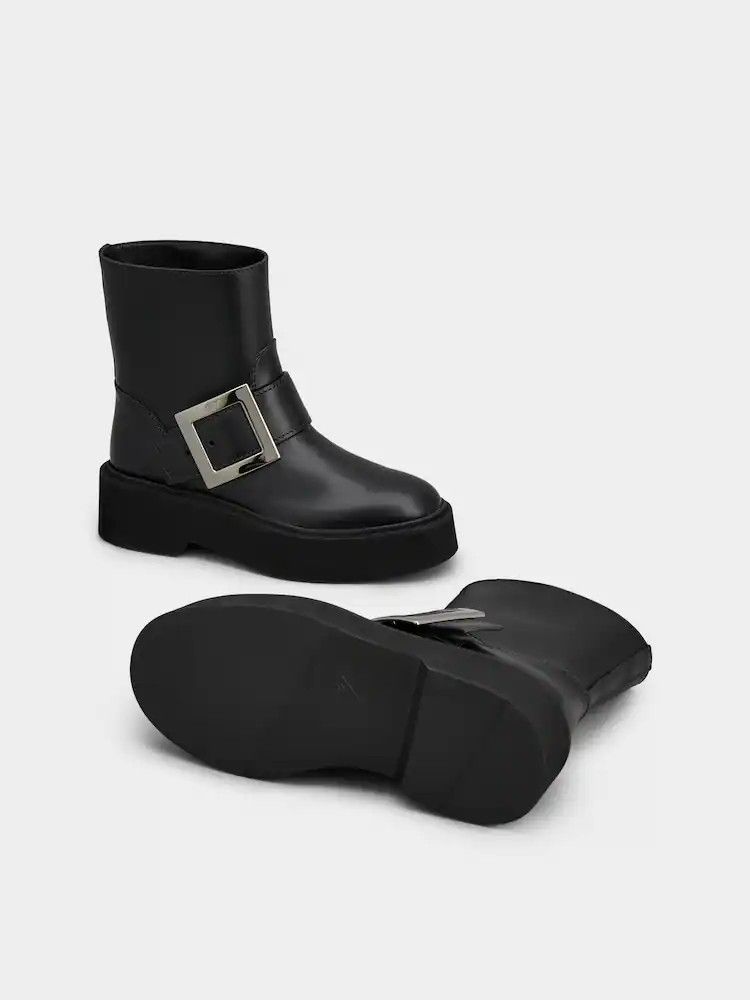Roger Vivier o1s22i1n0824 Platform Rangers Ankle Boots in Black Size US 7 / IT 37 - 6 Thumbnail