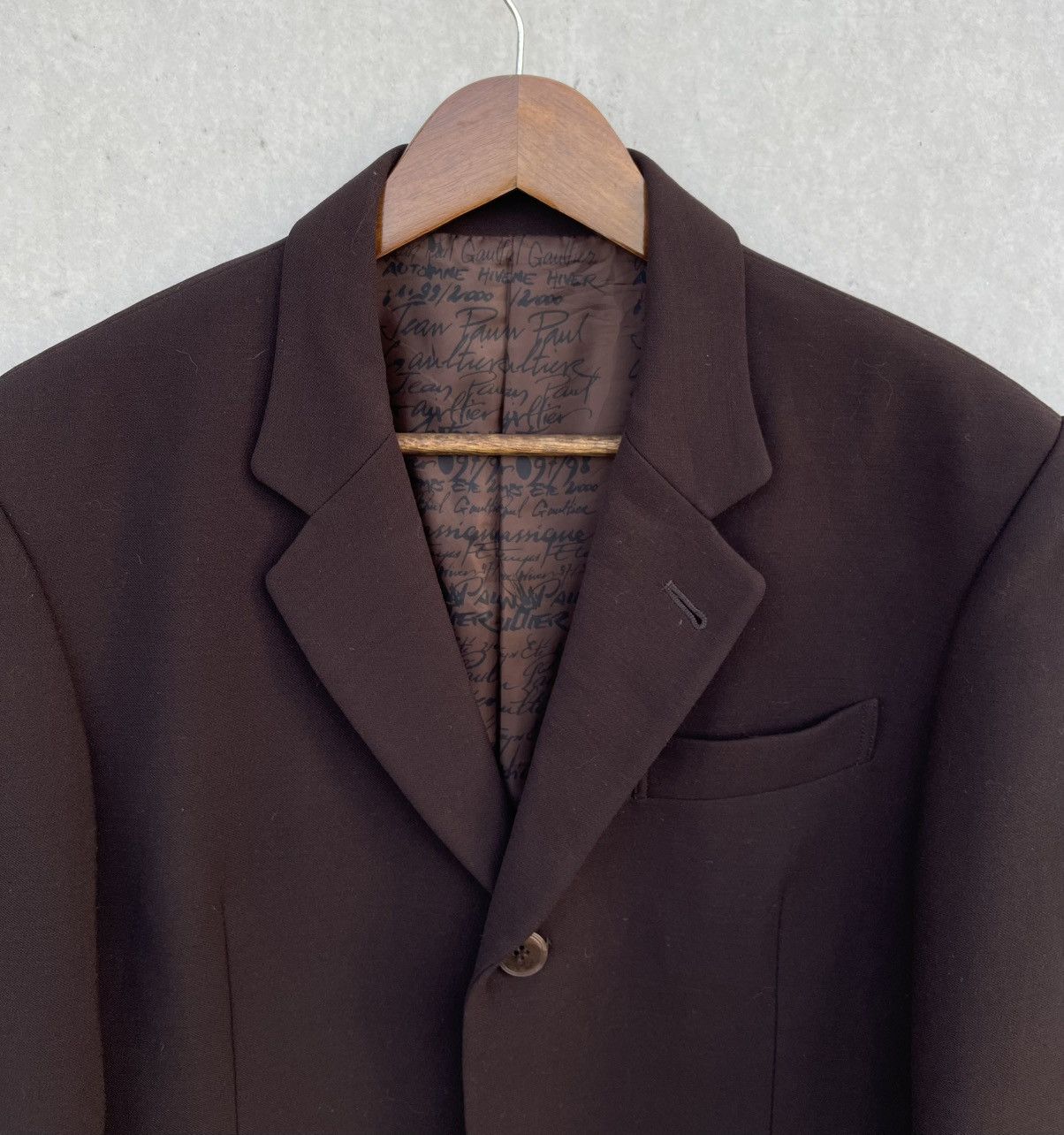 Jean Paul Gaultier 🔥A/W 1997 Jean Paul Gaultier Wool-blend Script Print Jacket Size US M / EU 48-50 / 2 - 9 Thumbnail
